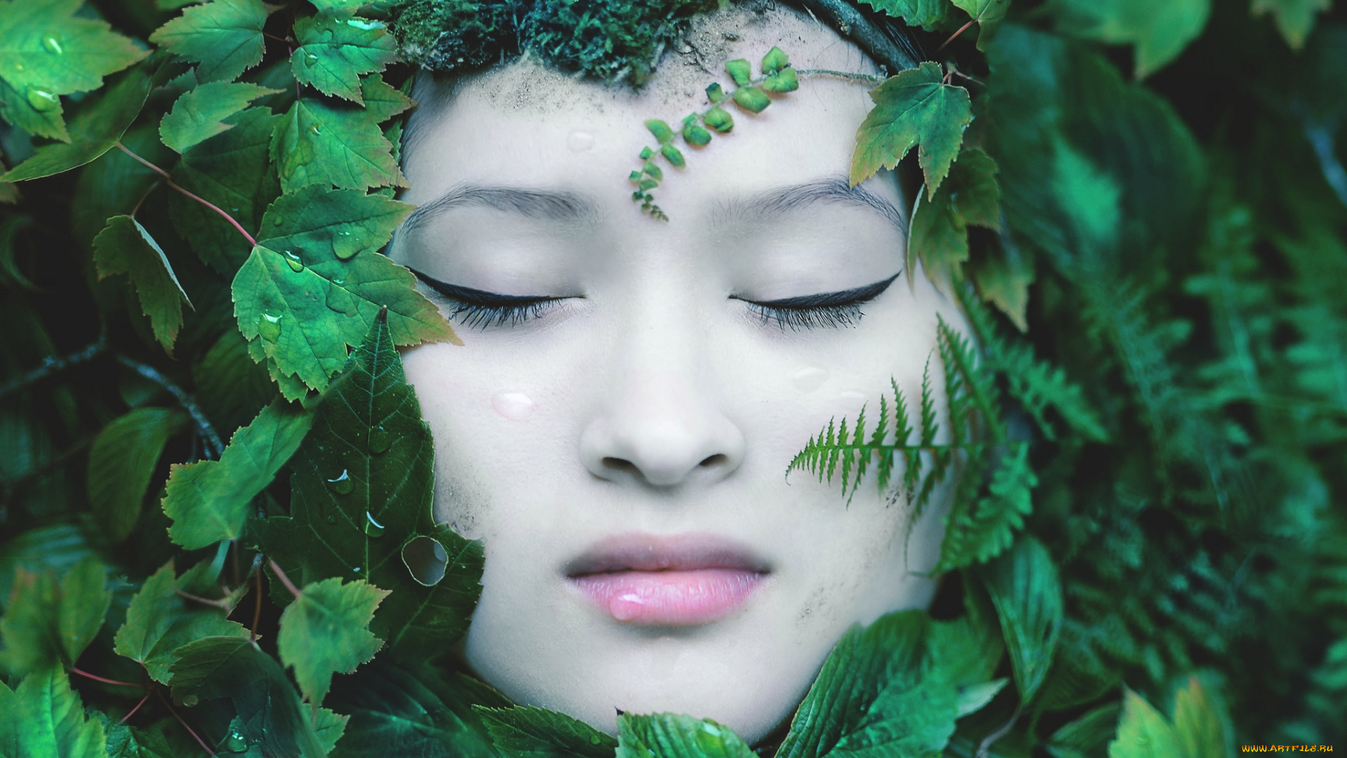 -Unsort, Креатив, девушки, unsort, креатив, листья