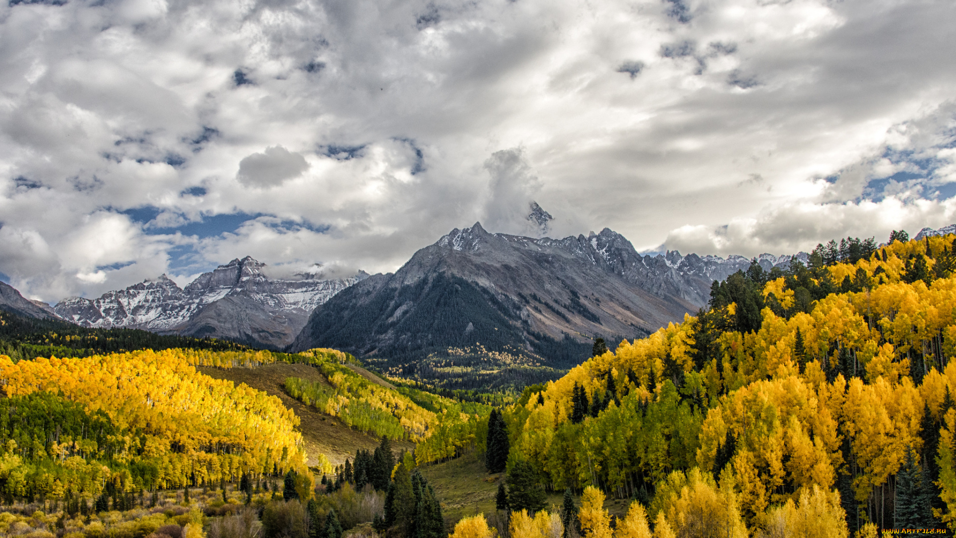 colorado, природа, горы, лес, облака, осень, колорадо