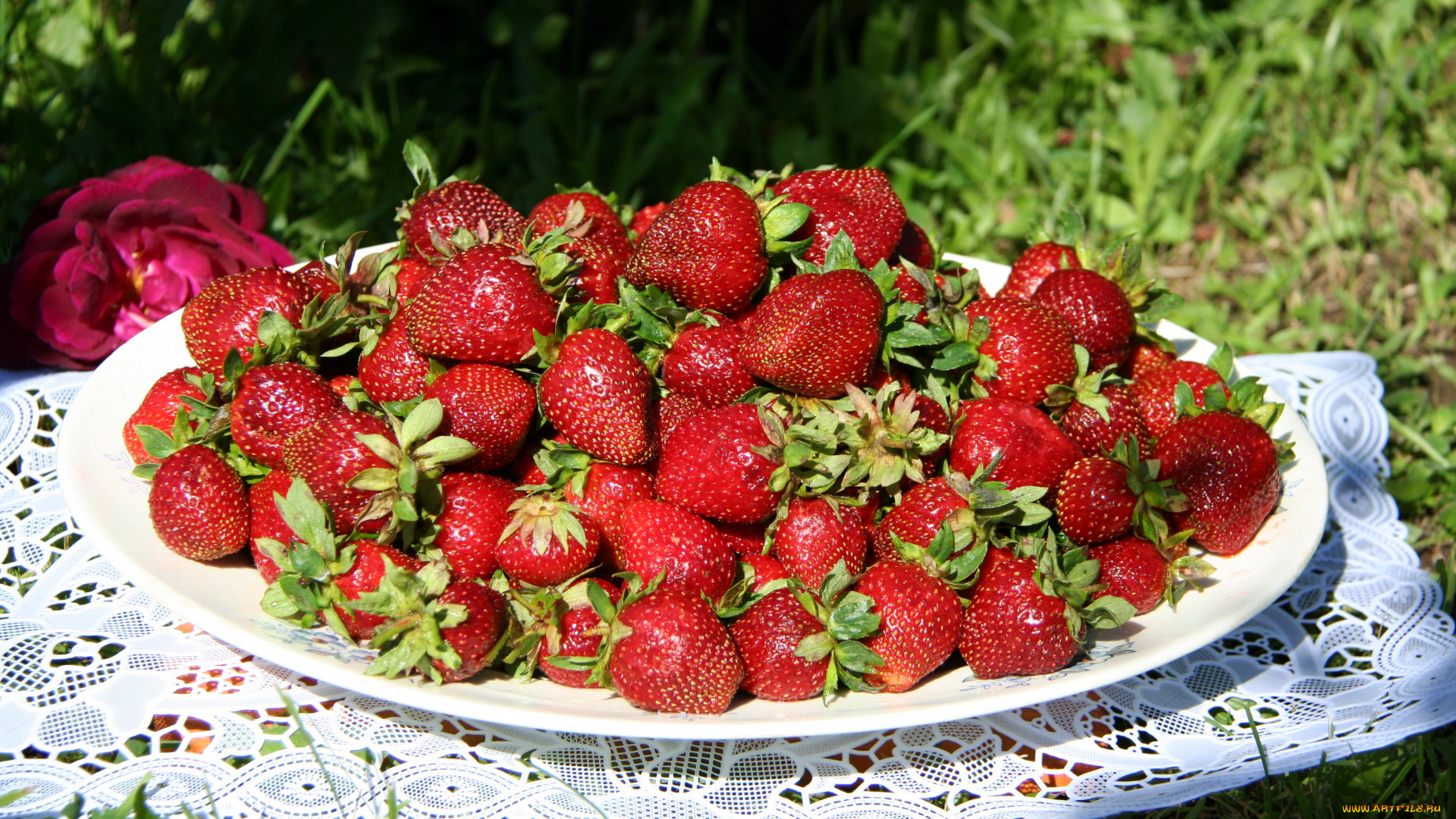 еда, клубника, земляника