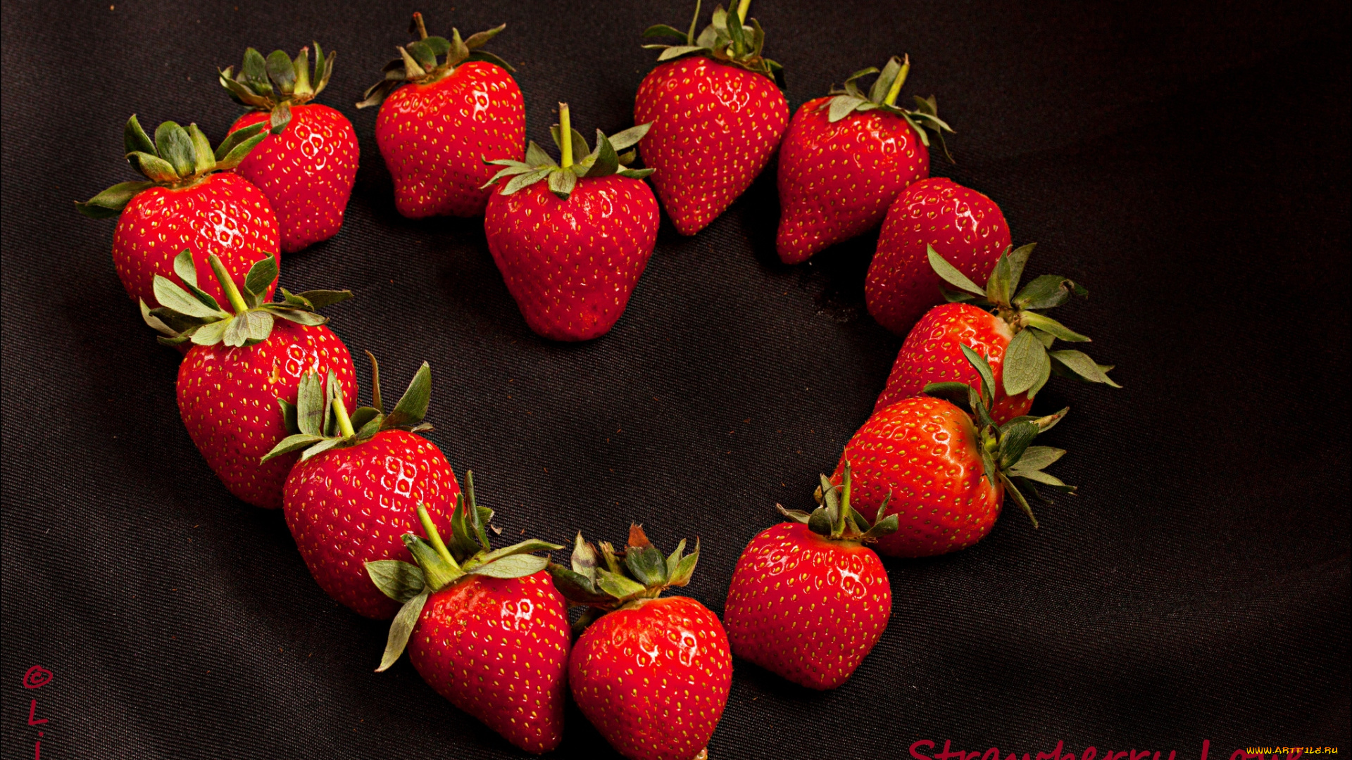 еда, клубника, земляника, сердце, ягоды