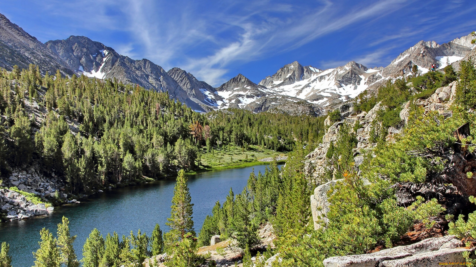 little, lakes, valley, california, природа, реки, озера, калифорния, озеро, горы, лес