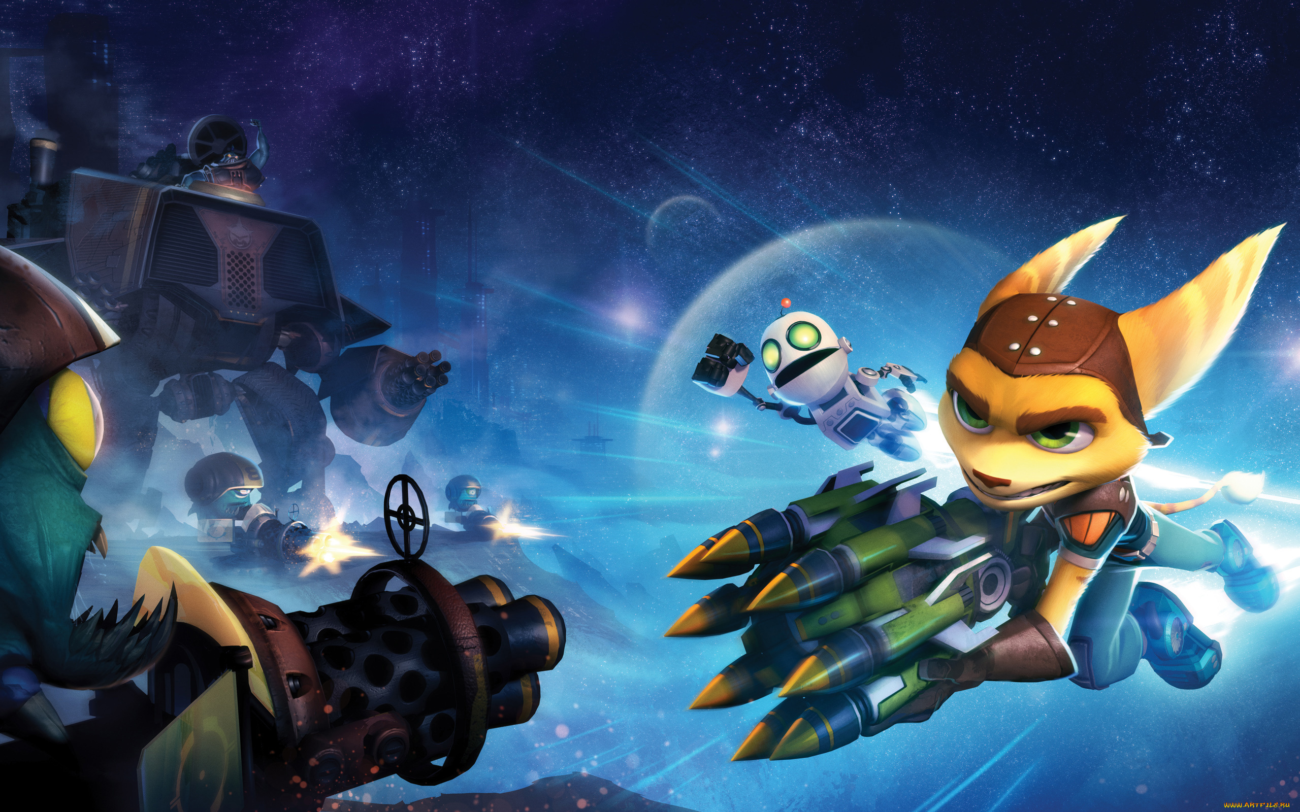 ratchet, clank, full, frontal, assault, видео, игры, ракеты, робот, стрельба