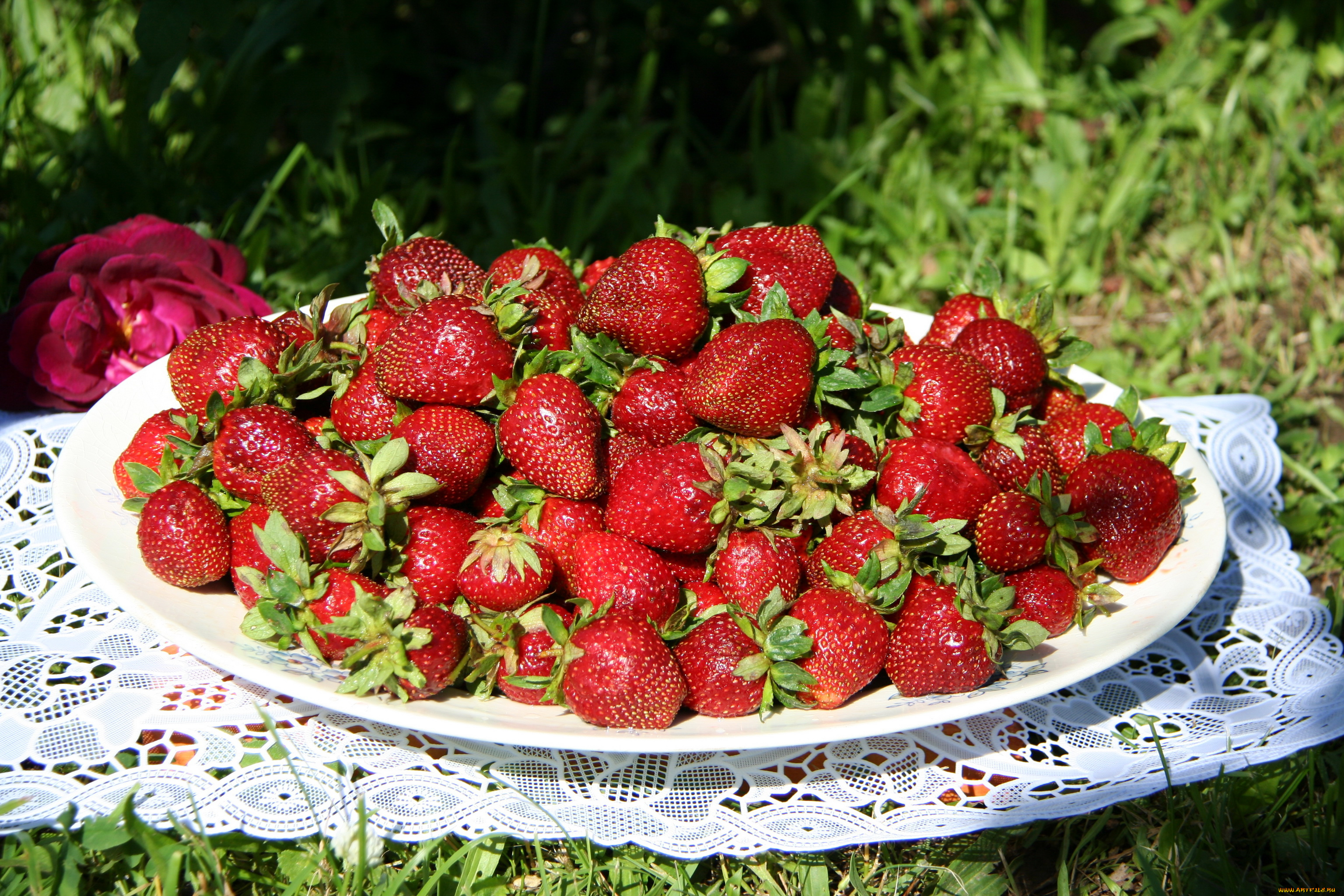 еда, клубника, земляника