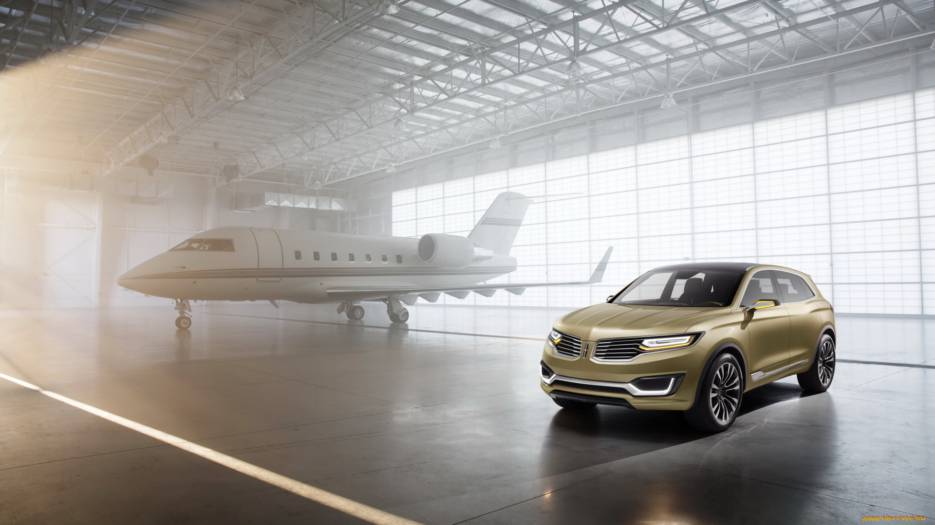 2014, lincoln, mkx, автомобили, lincoln, ангар, золотистый