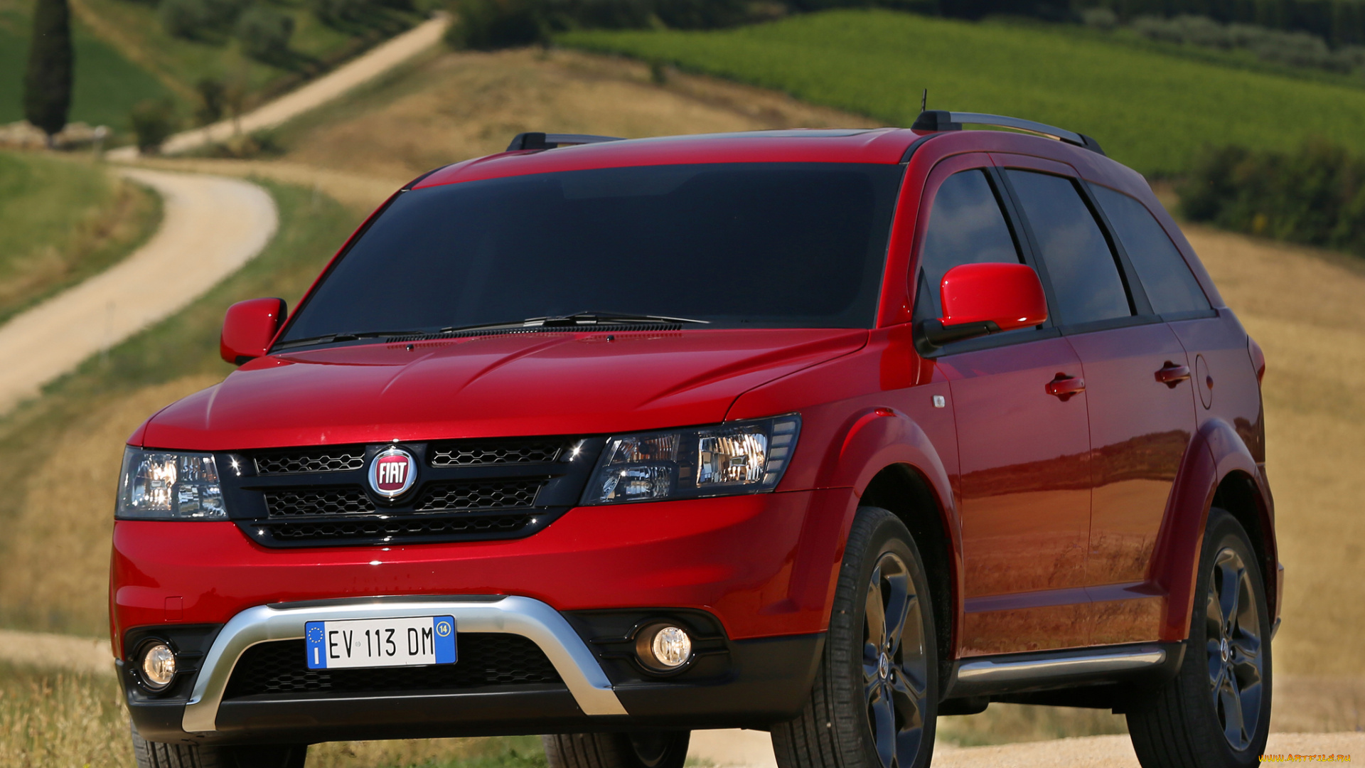 автомобили, fiat, 345, freemont, cross, 2014г, красный