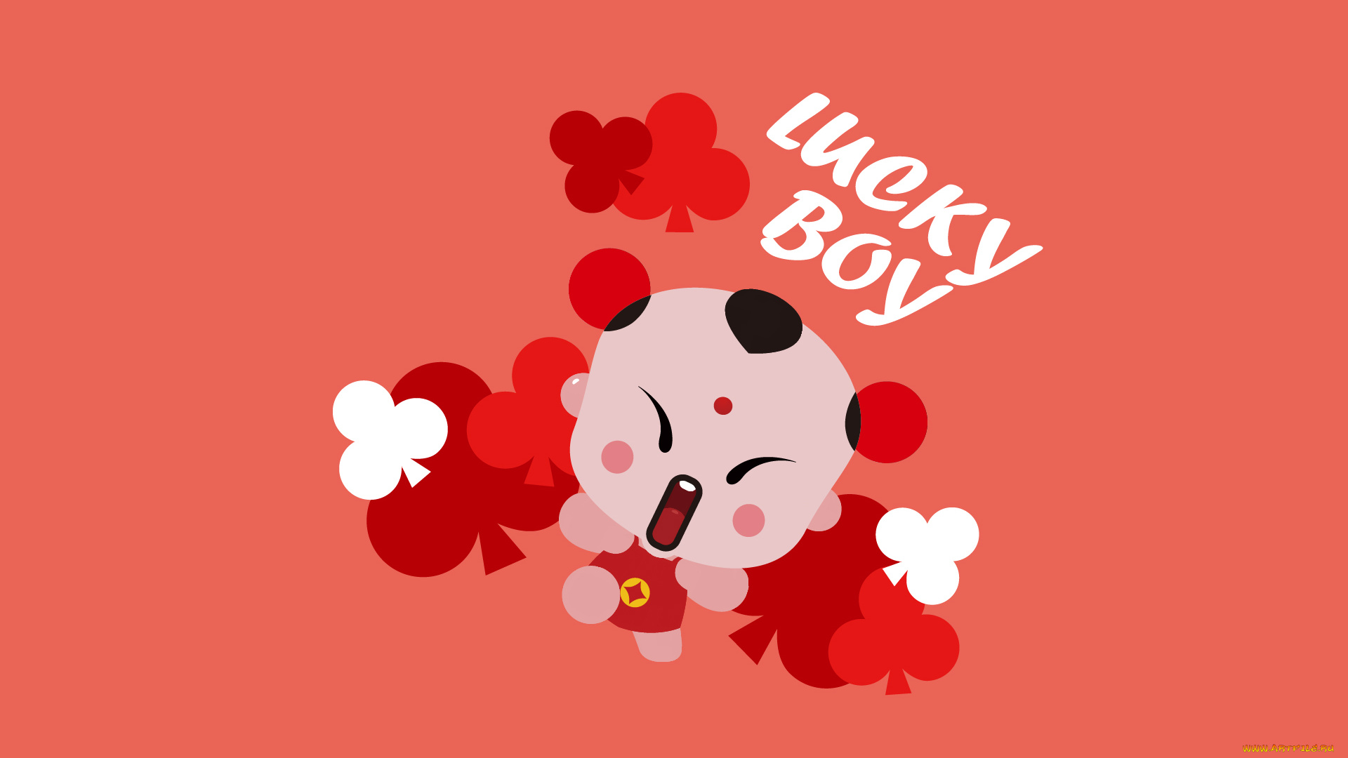 lucky, boy, векторная, графика, мультфильмы, фон