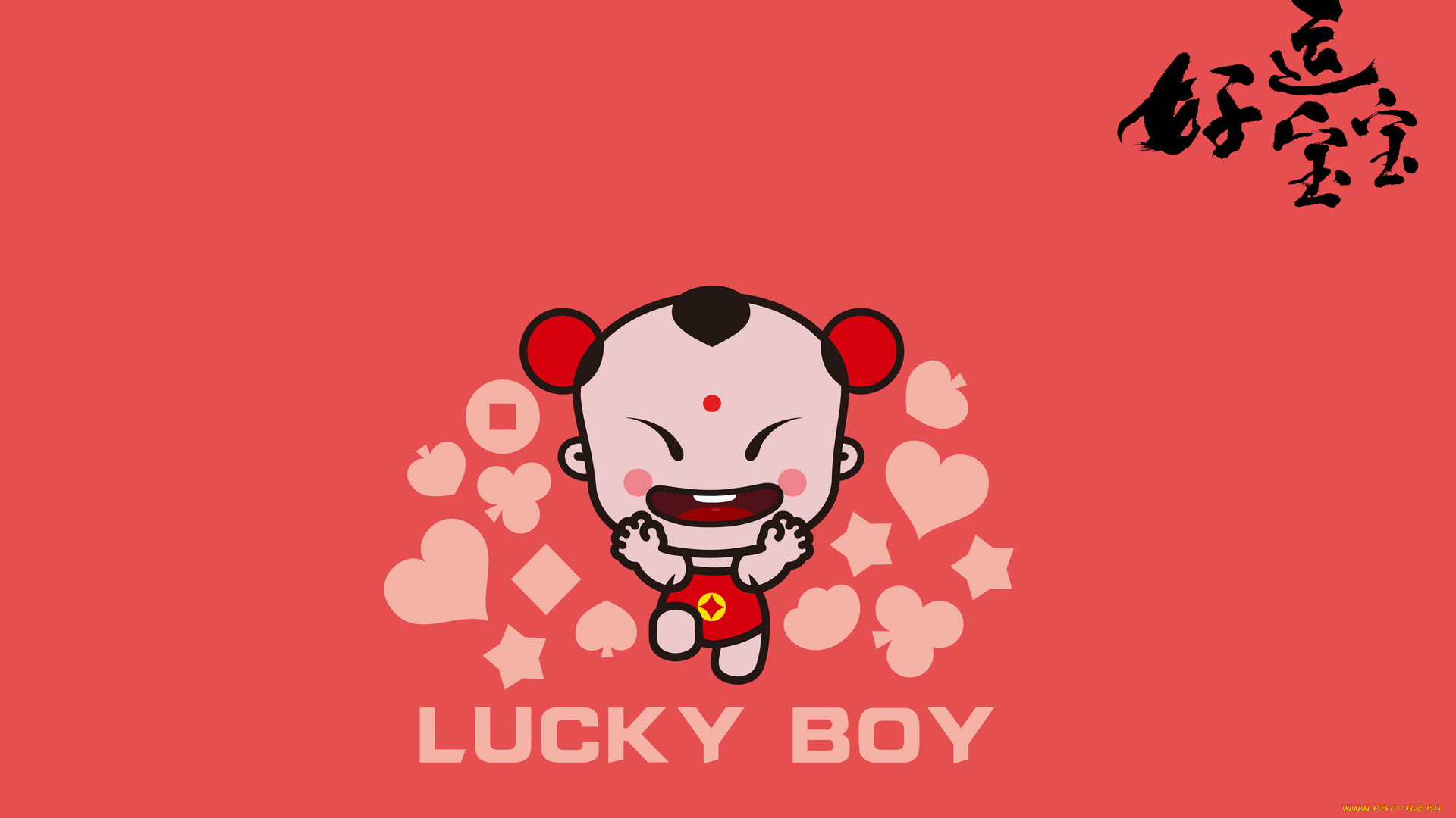 lucky, boy, векторная, графика, мультфильмы, фон