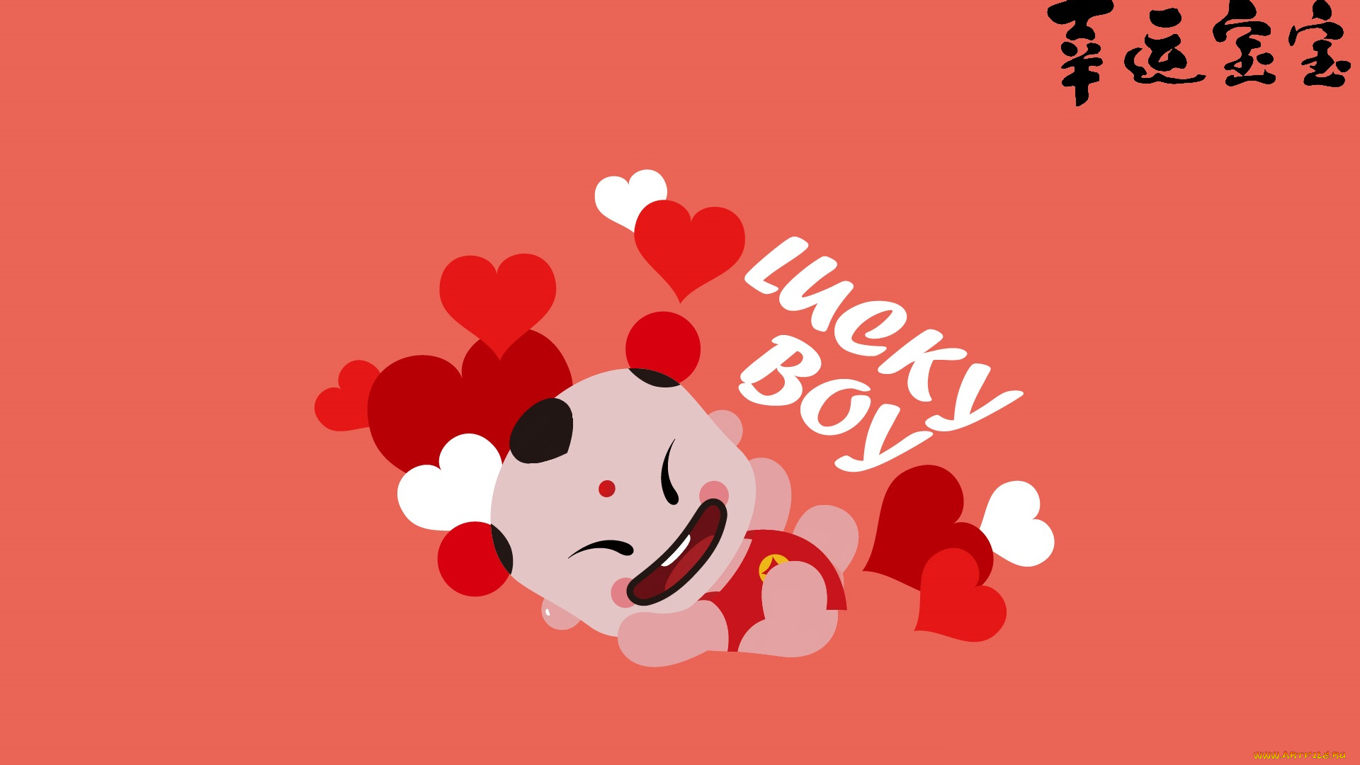 lucky, boy, векторная, графика, мультфильмы, фон