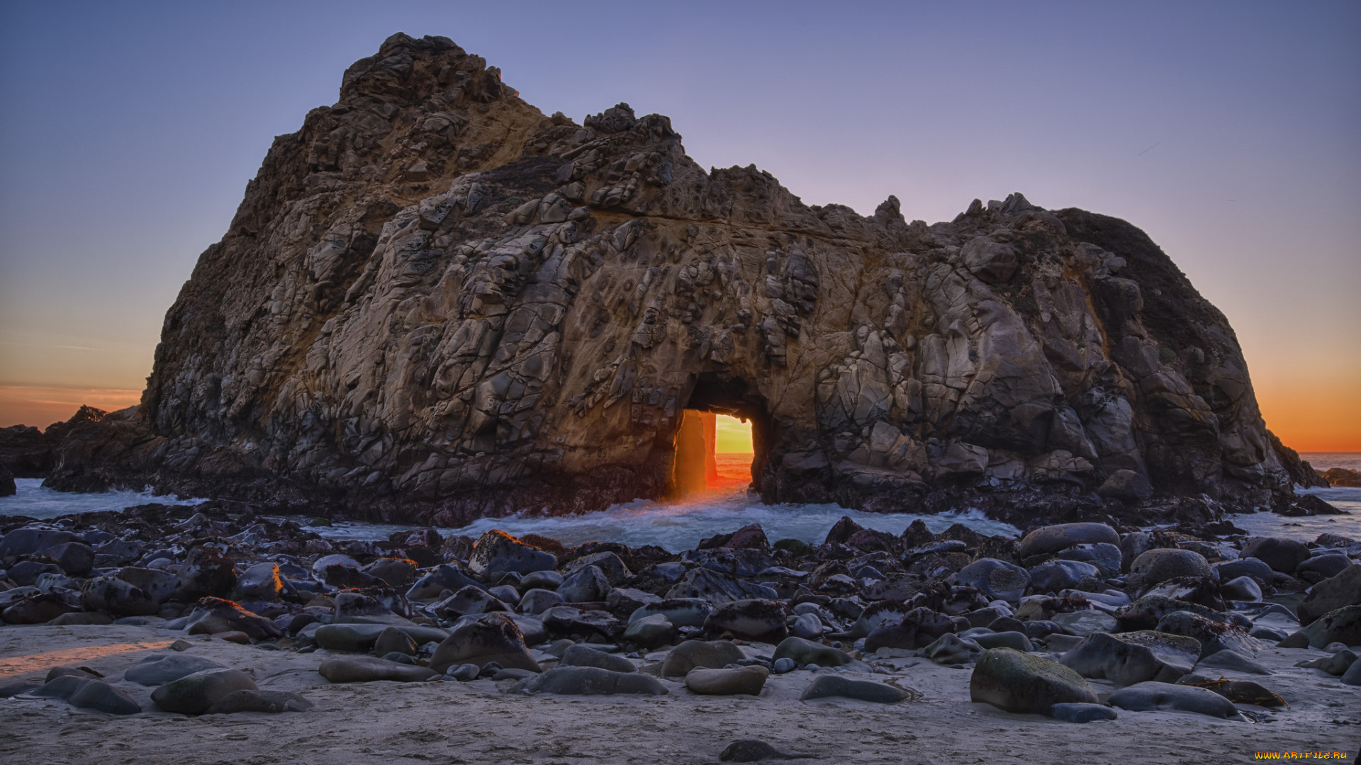 природа, побережье, арка, скала, берег