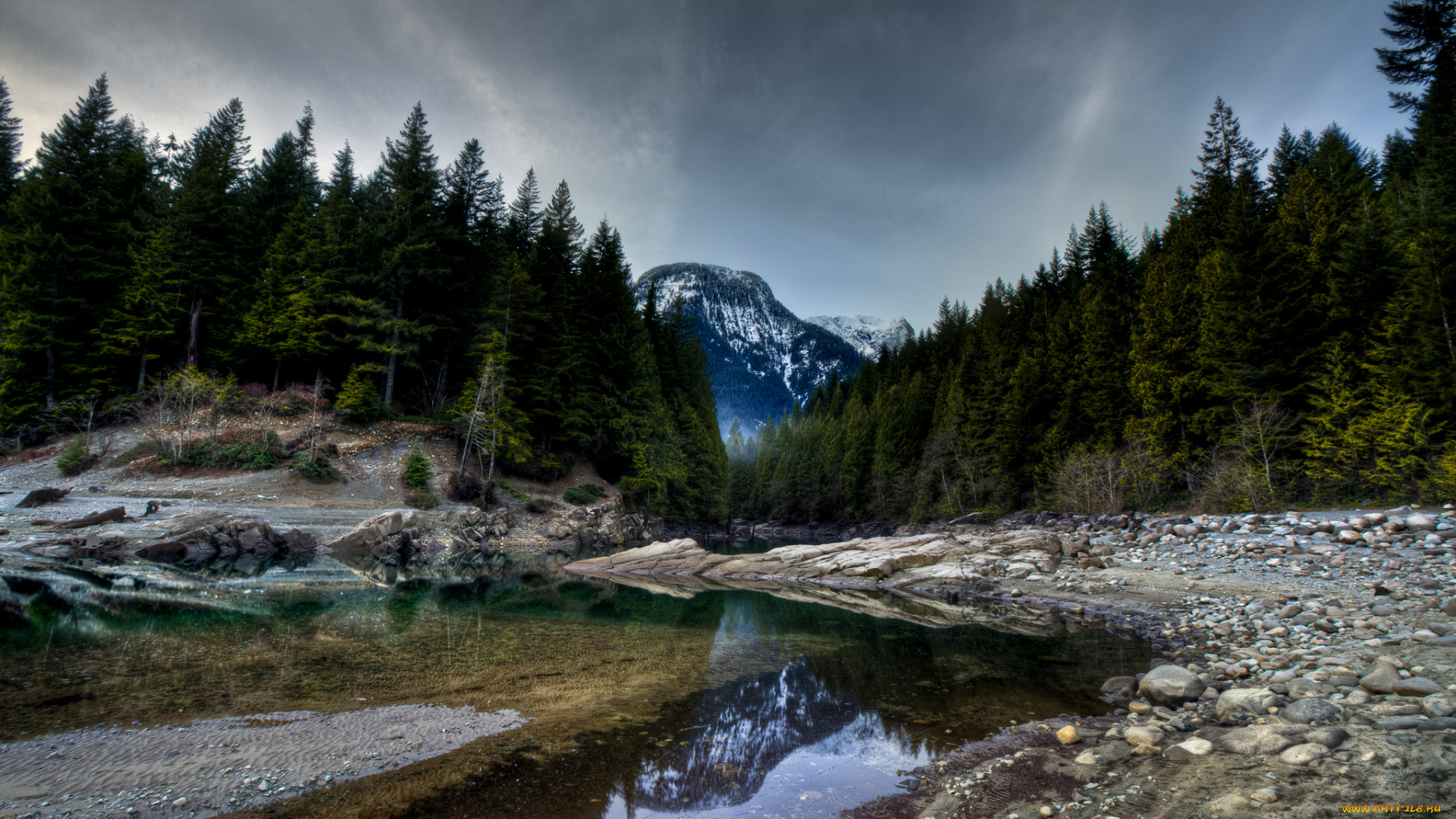 природа, реки, озера, река, горы, лес