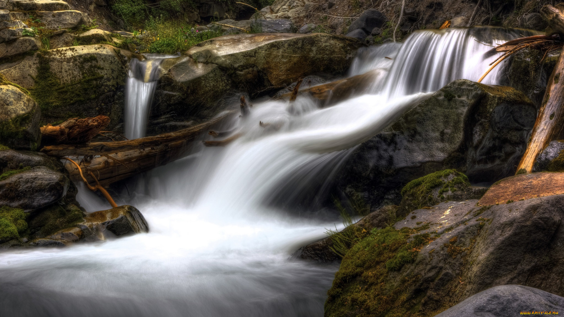природа, водопады, река, пороги, скалы