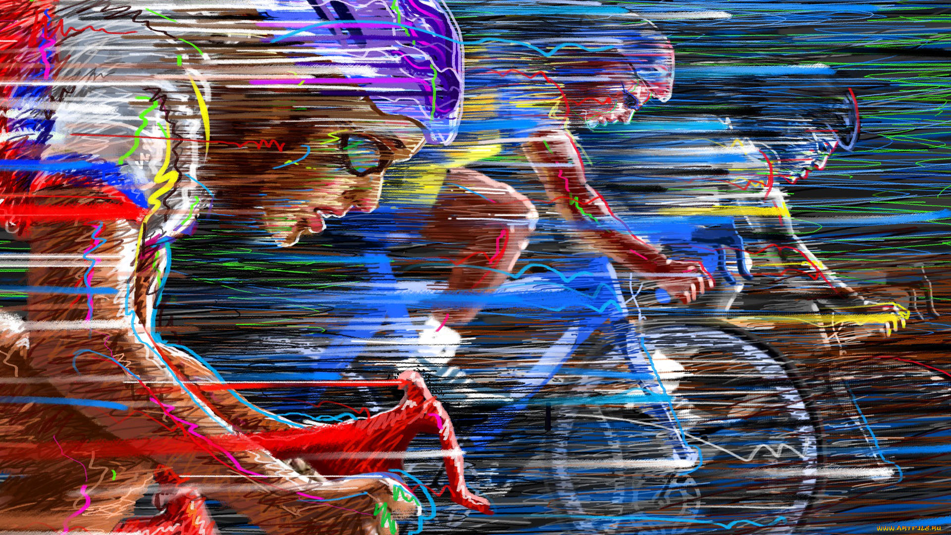 спорт, 3d, рисованные, гонка