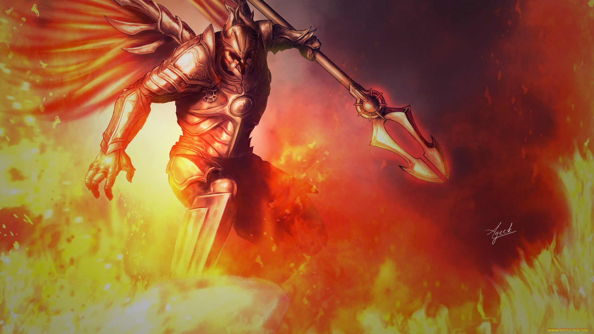 видео, игры, diablo, ii, крылья, оружие, доспех, арт, diablo, imperius, огонь