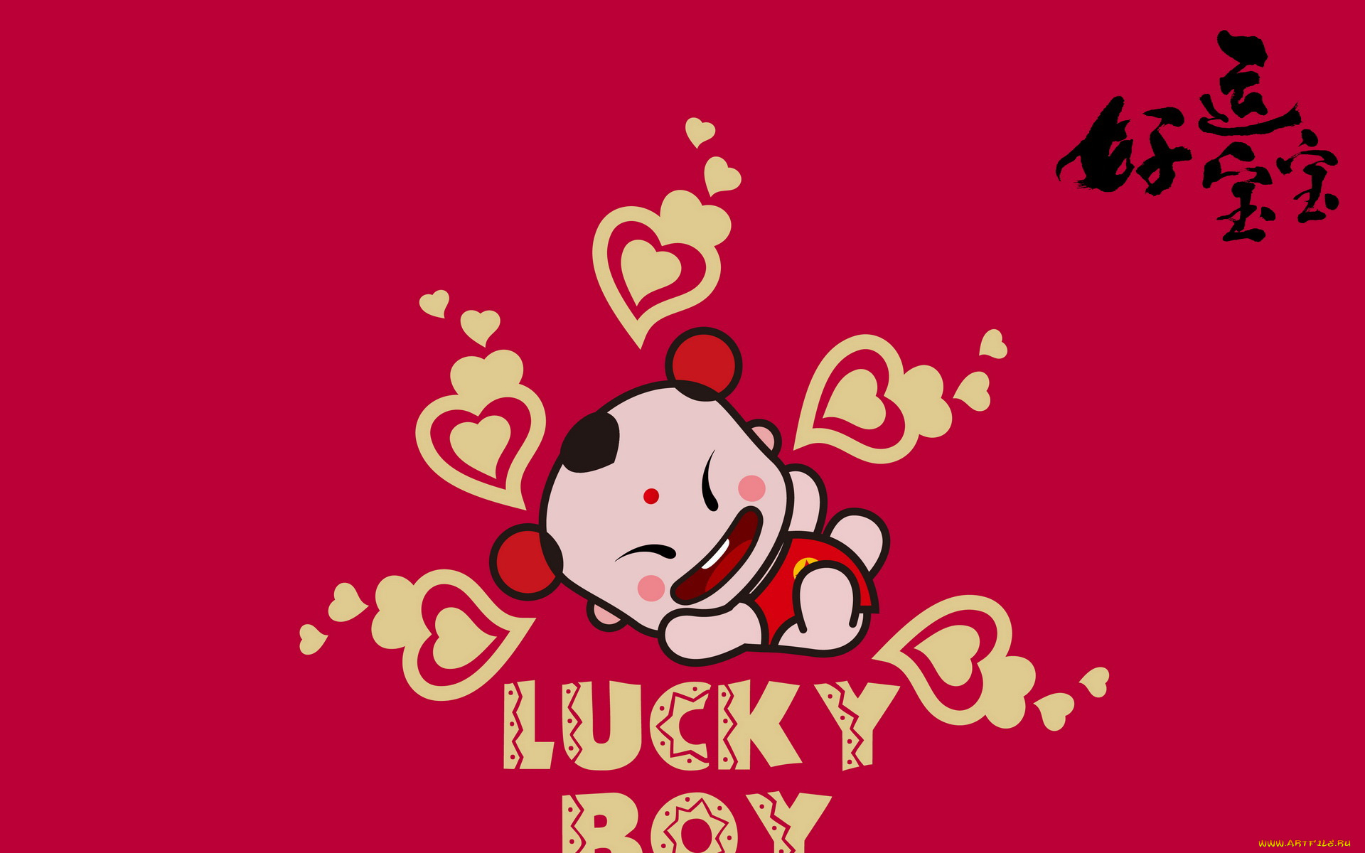 lucky, boy, векторная, графика, мультфильмы, фон