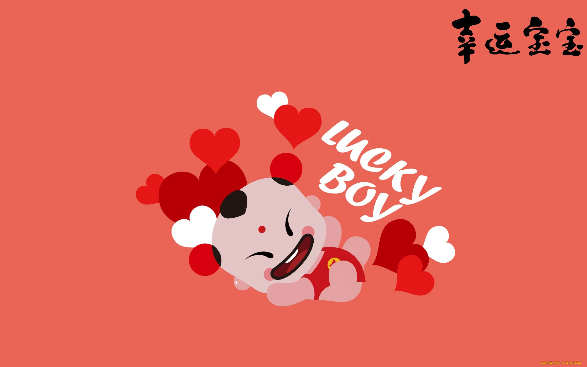 lucky, boy, векторная, графика, мультфильмы, фон