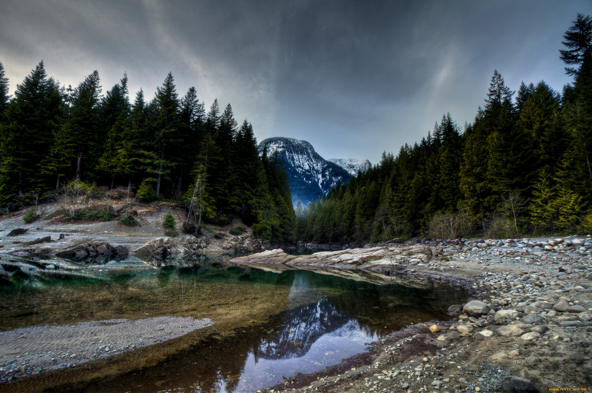 природа, реки, озера, река, горы, лес