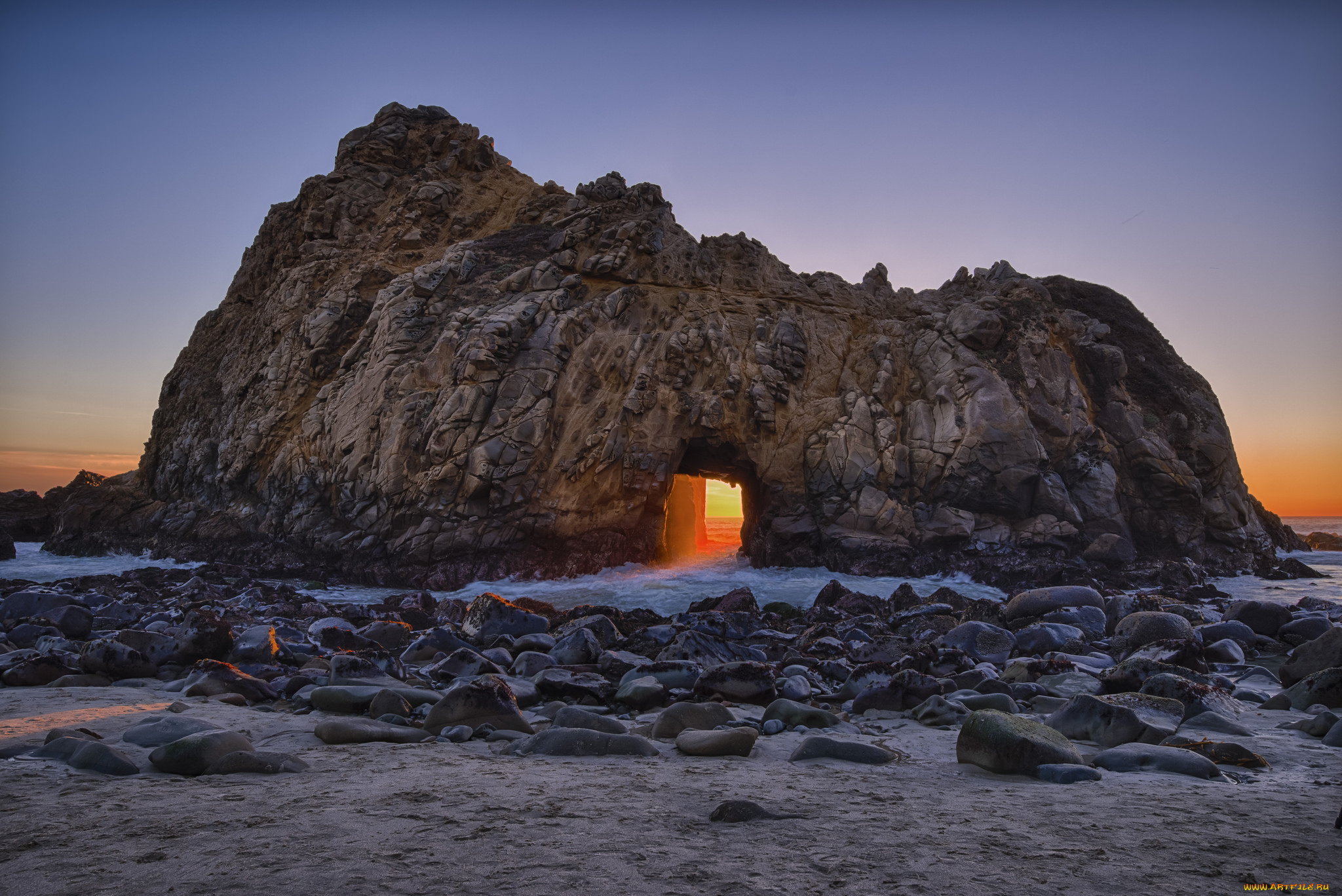 природа, побережье, арка, скала, берег