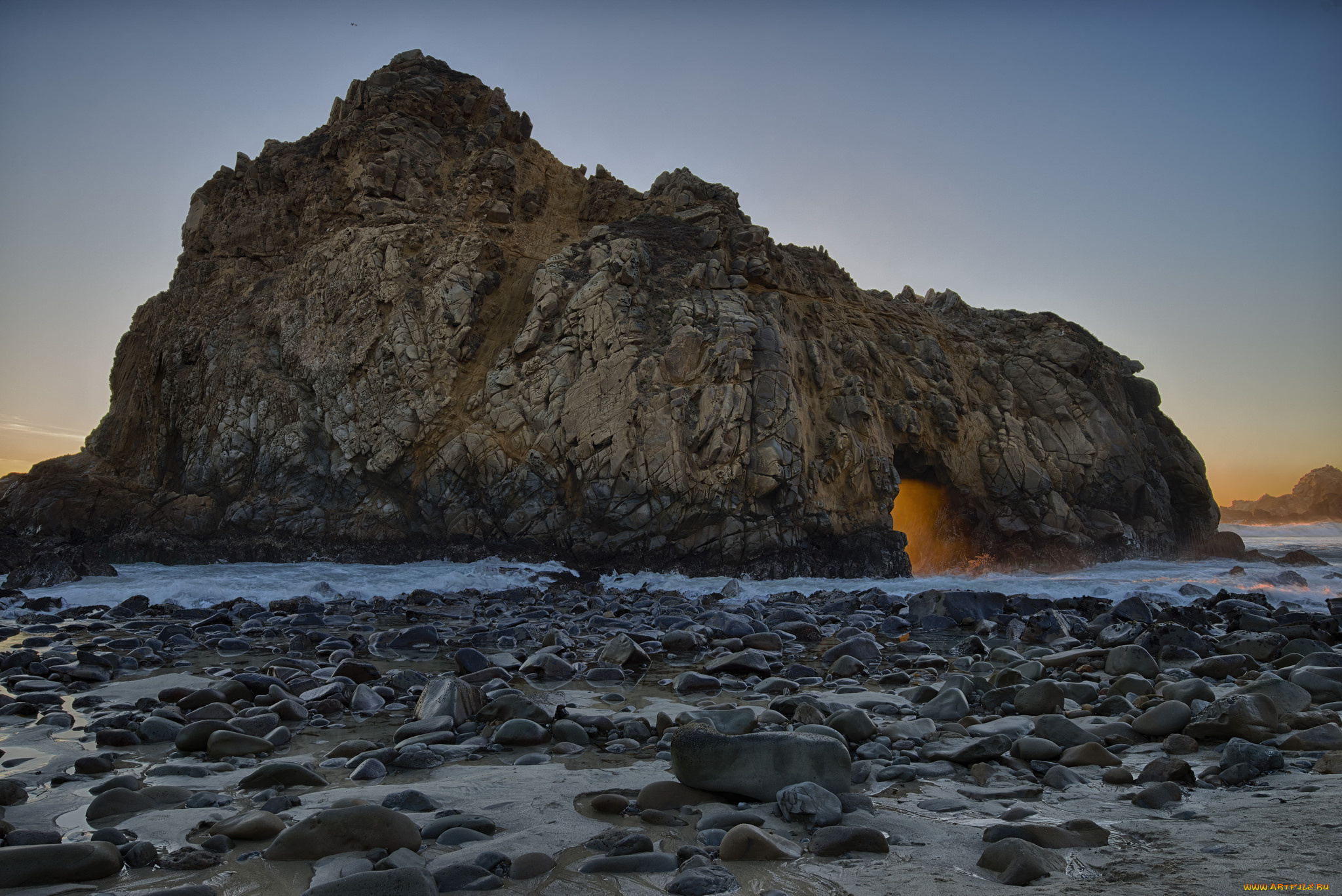 природа, побережье, арка, скала, берег