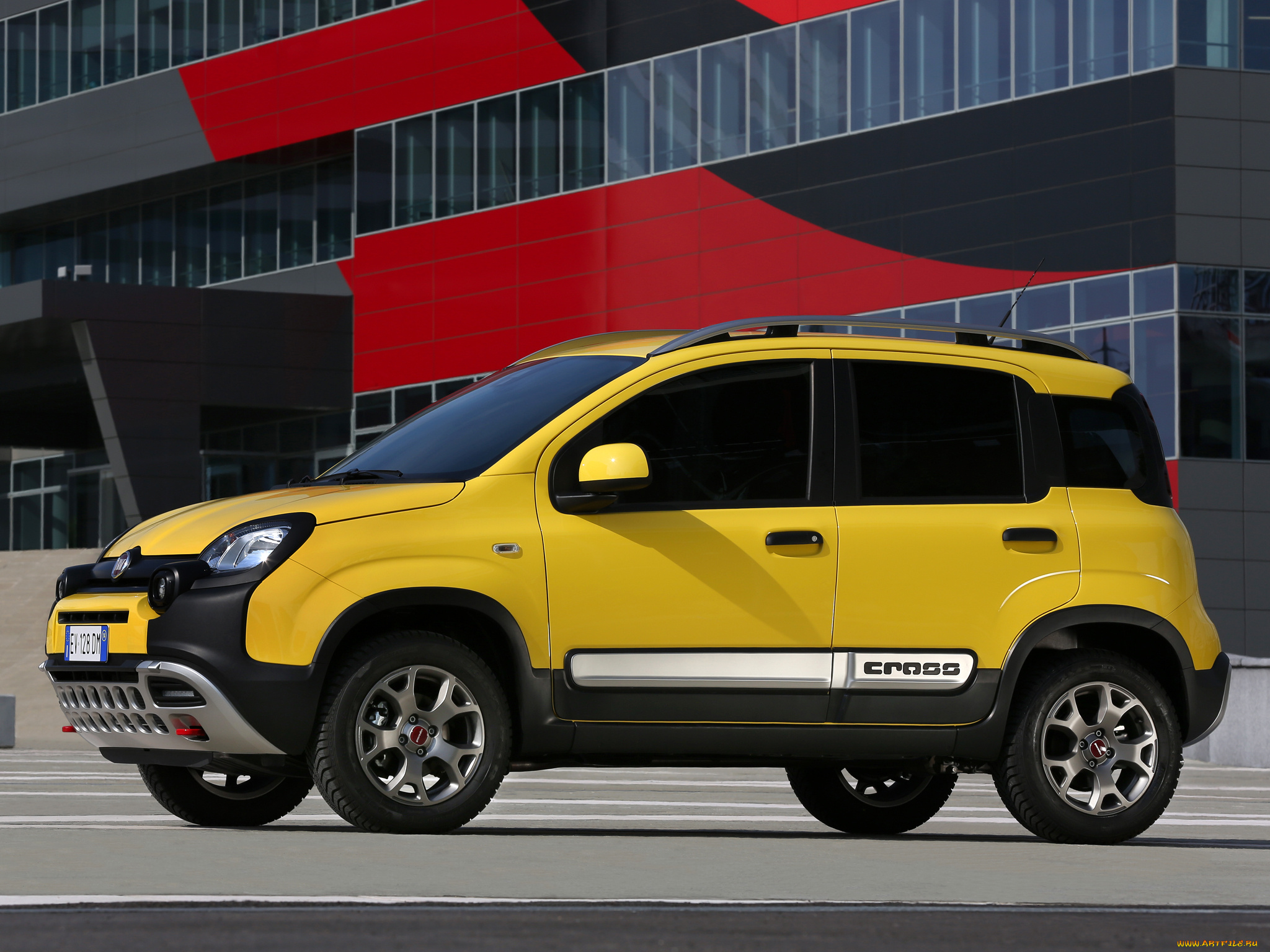 автомобили, fiat, 2014г, желтый, 319, cross, panda