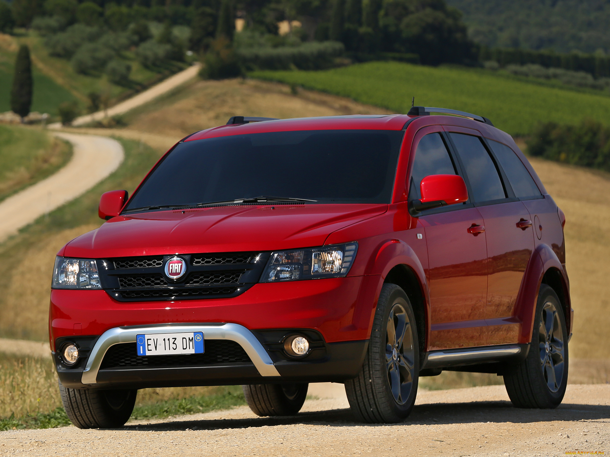 автомобили, fiat, 345, freemont, cross, 2014г, красный