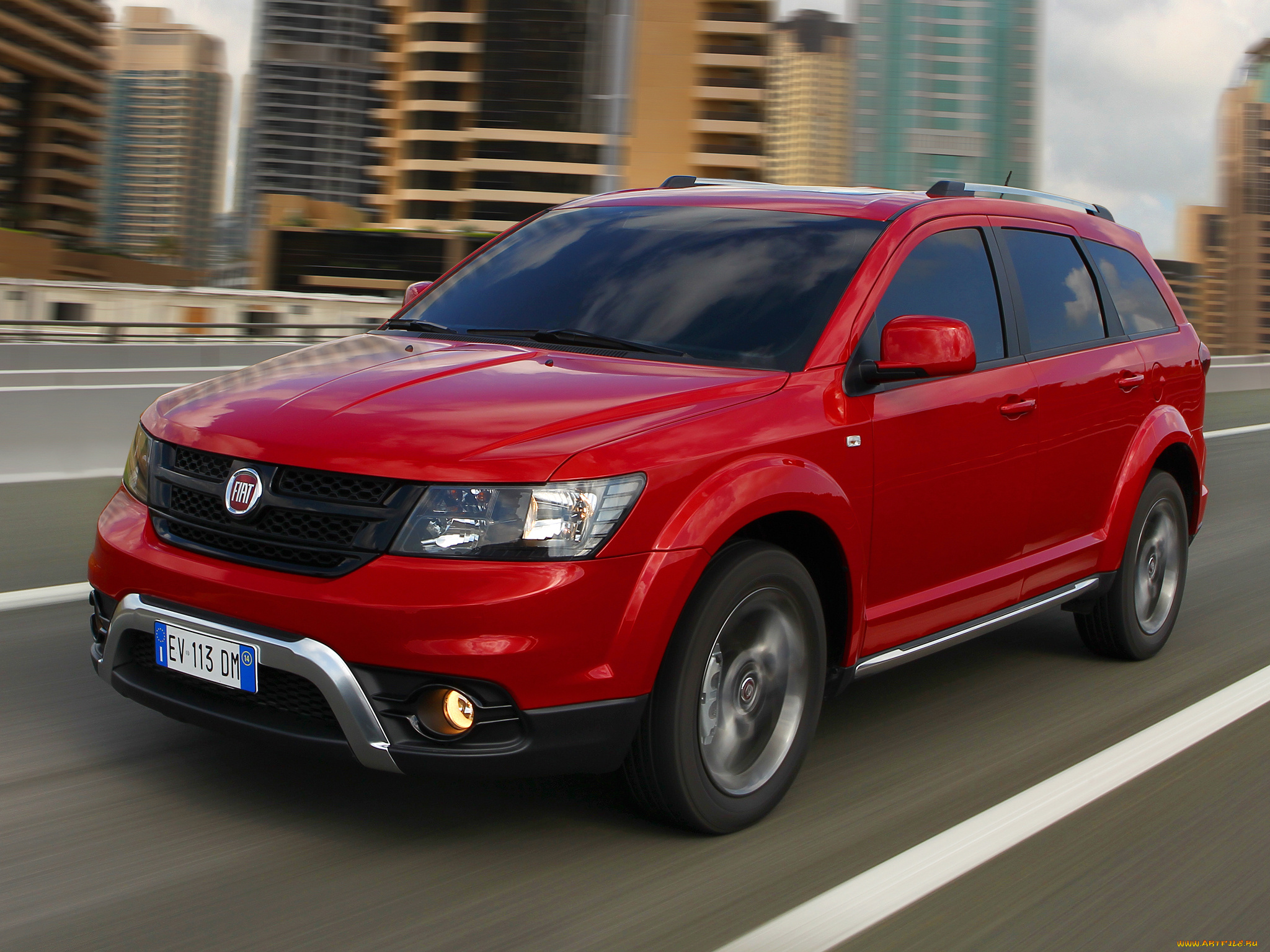 автомобили, fiat, cross, freemont, красный, 2014г, 345