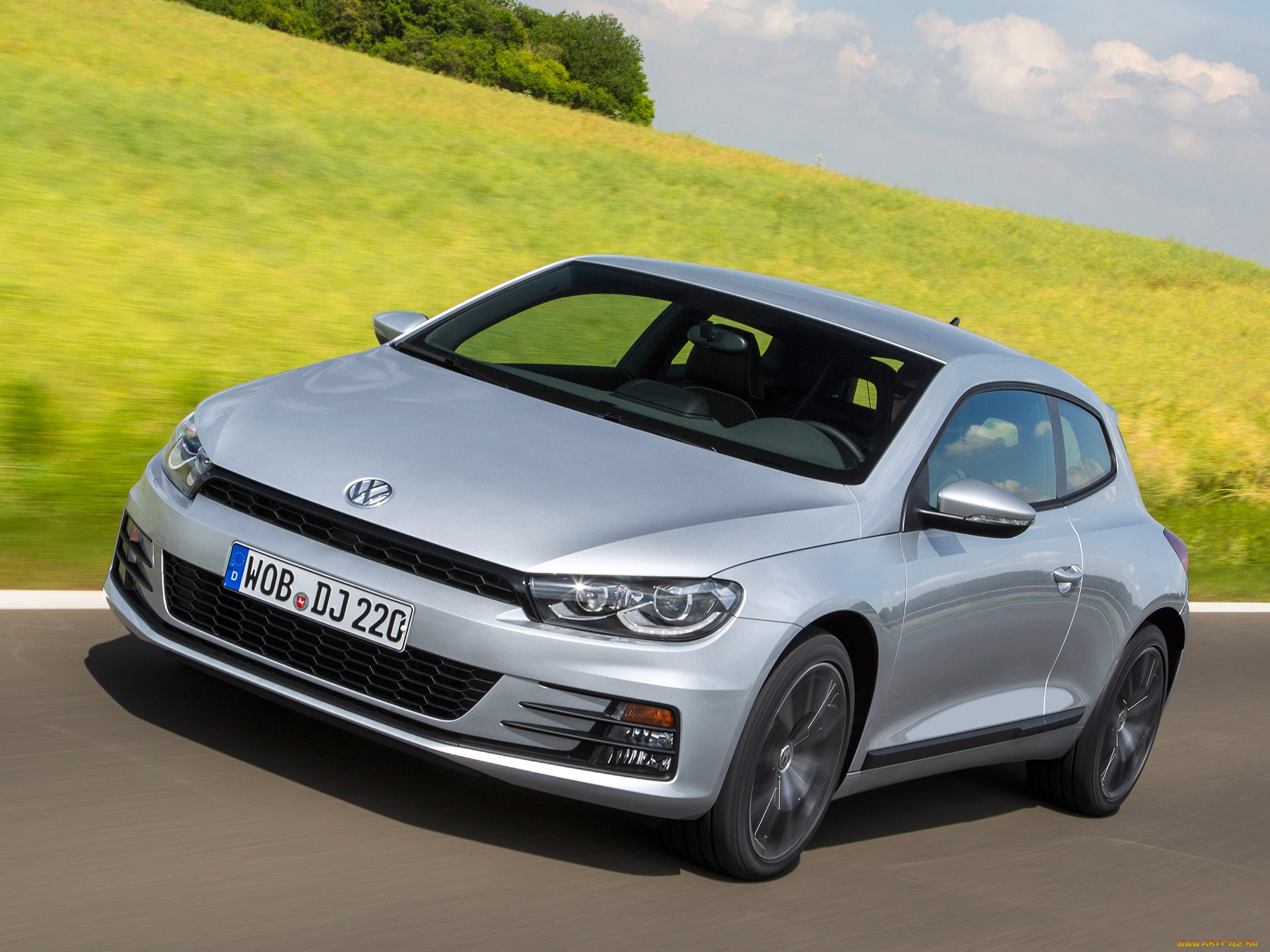 автомобили, volkswagen, 2014г, scirocco, серый