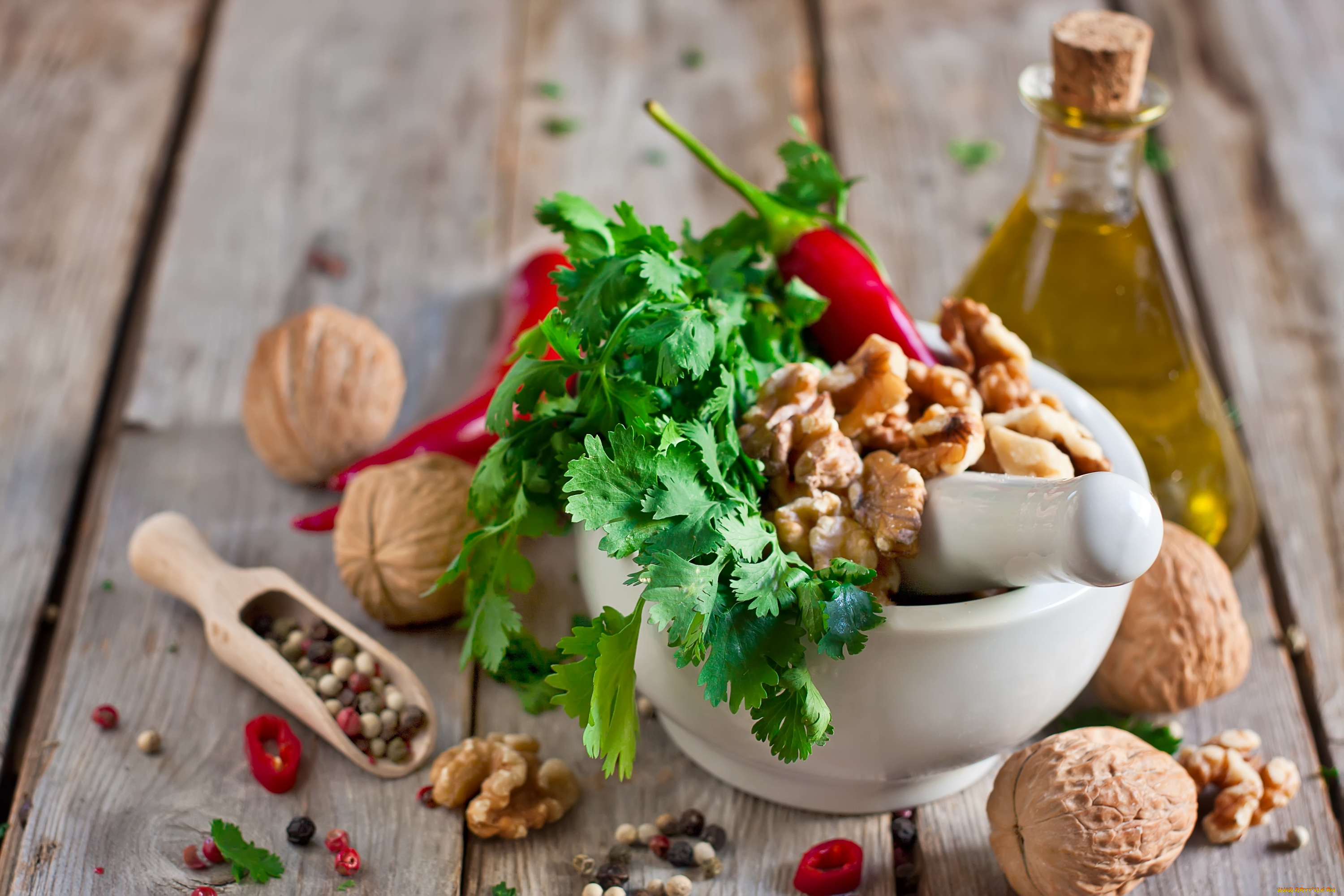 еда, разное, перец, орехи, петрушка