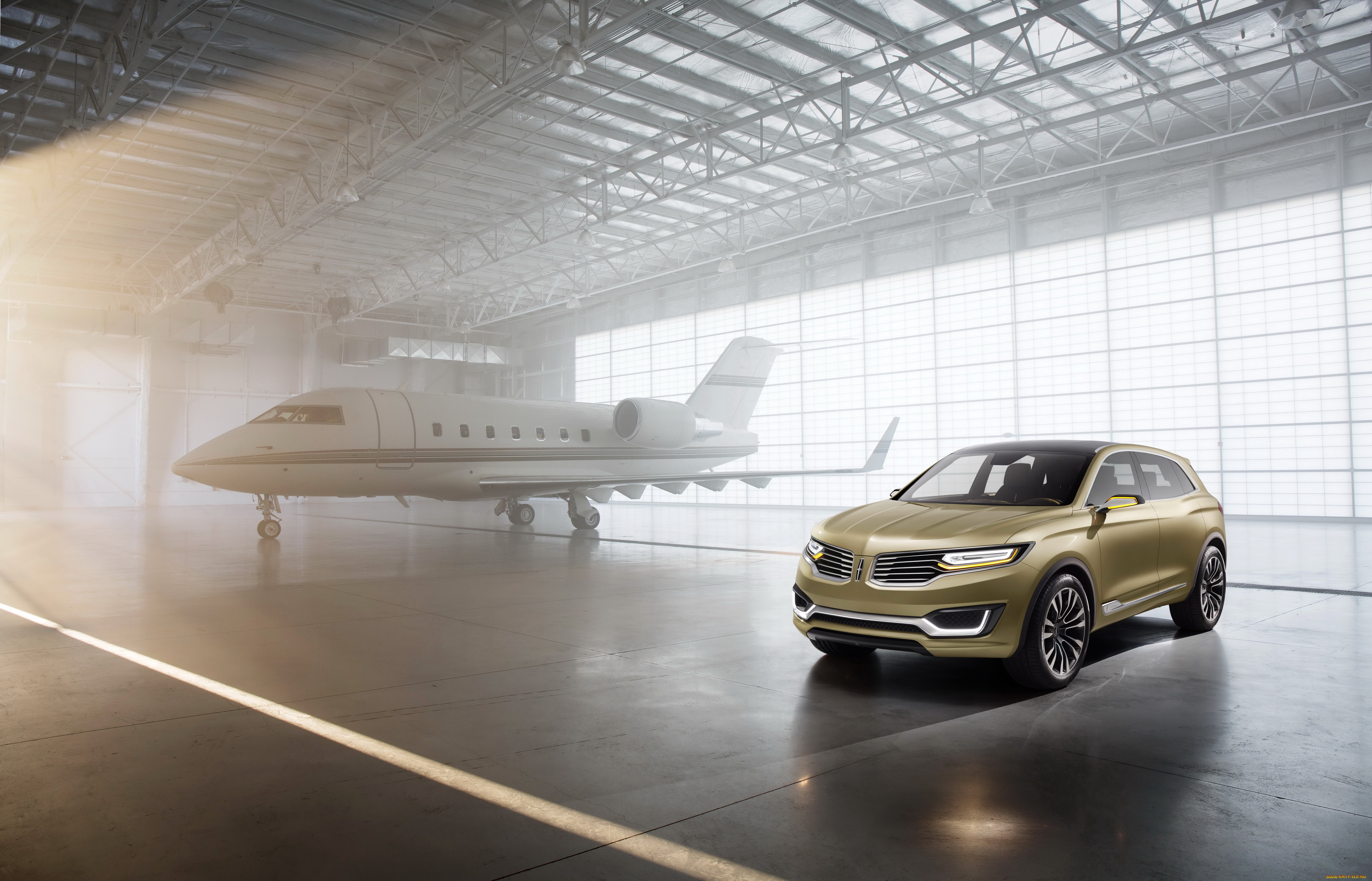 2014, lincoln, mkx, автомобили, lincoln, ангар, золотистый
