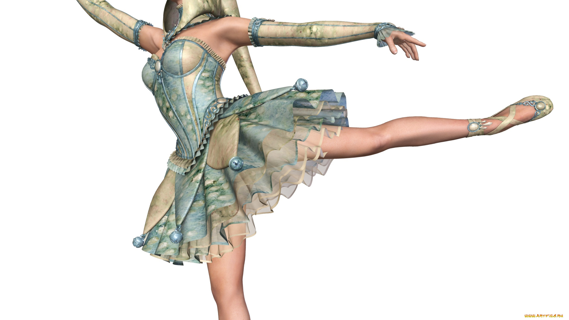 3д, графика, люди, , people, девушка, балерина, поза, фон, взгляд