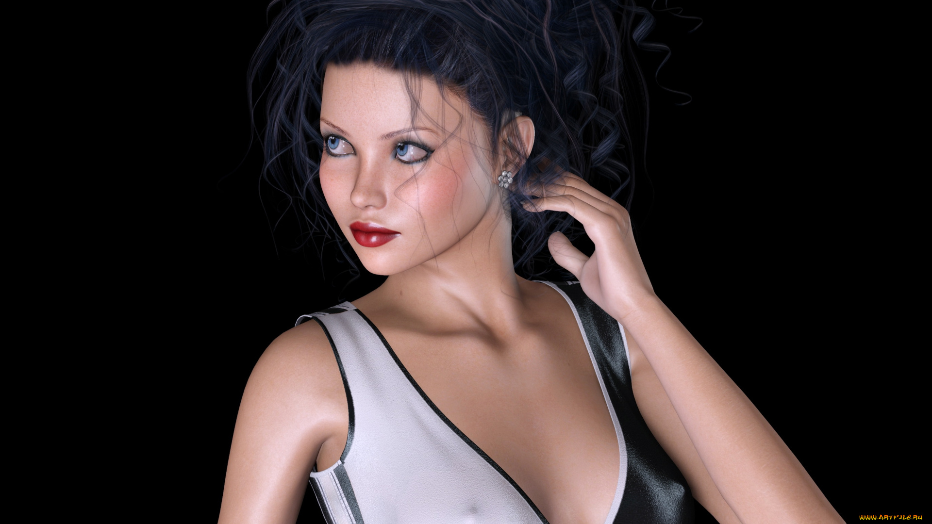 3д, графика, люди, , people, фон, взгляд, девушка