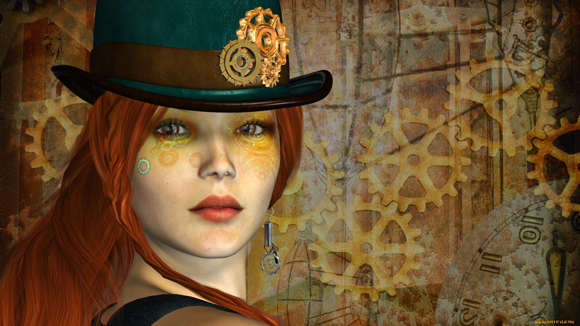 3д, графика, портрет, , portraits, фон, взгляд, девушка