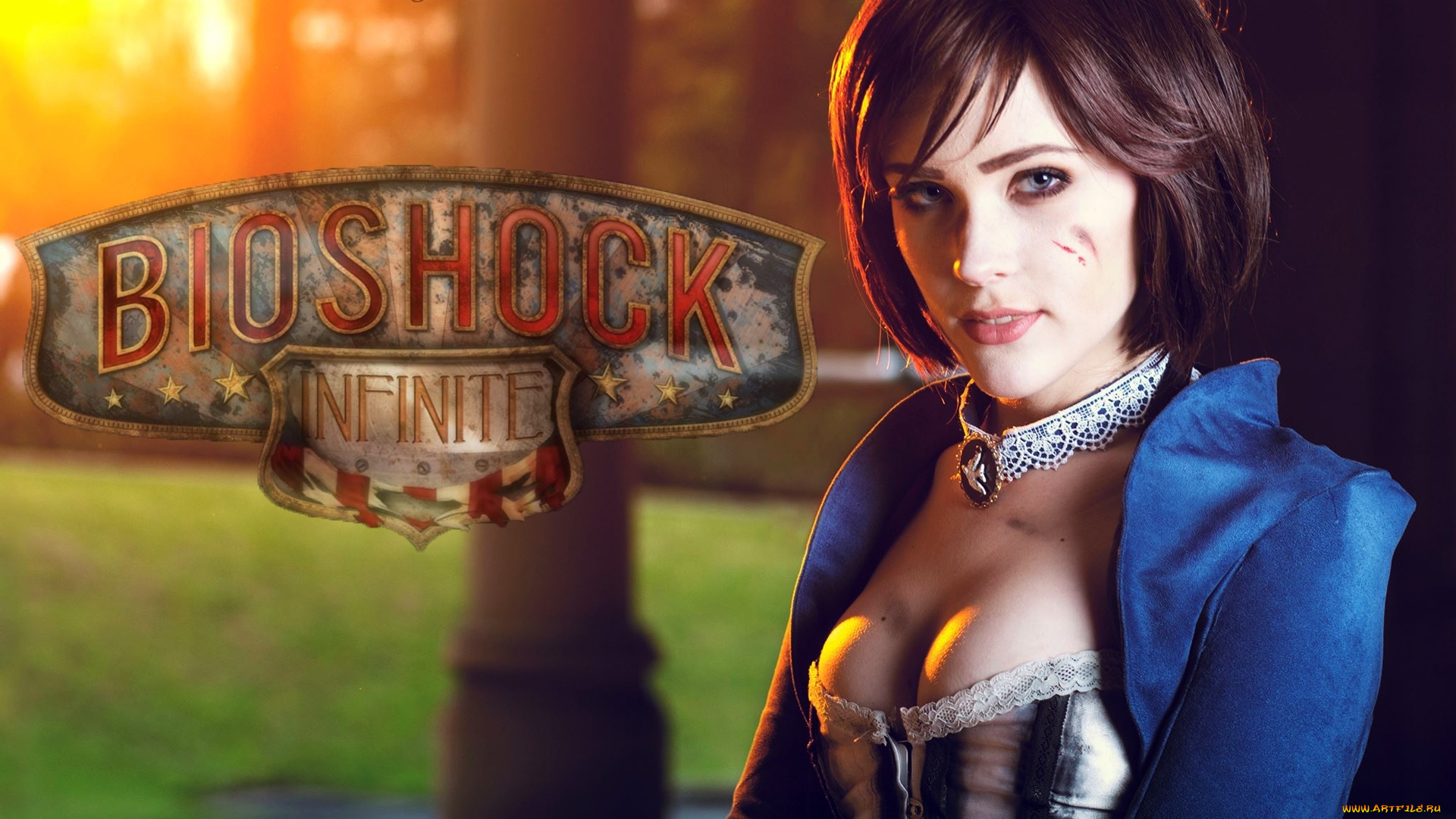 видео, игры, bioshock, infinite, биошок, элизабет, bioshock, infinite, xbox, 360, playstation, 3, 2k, marin, irrational, games, косплей, красота, корсет, грудь, причёска, глаза, девушка, pc, милость