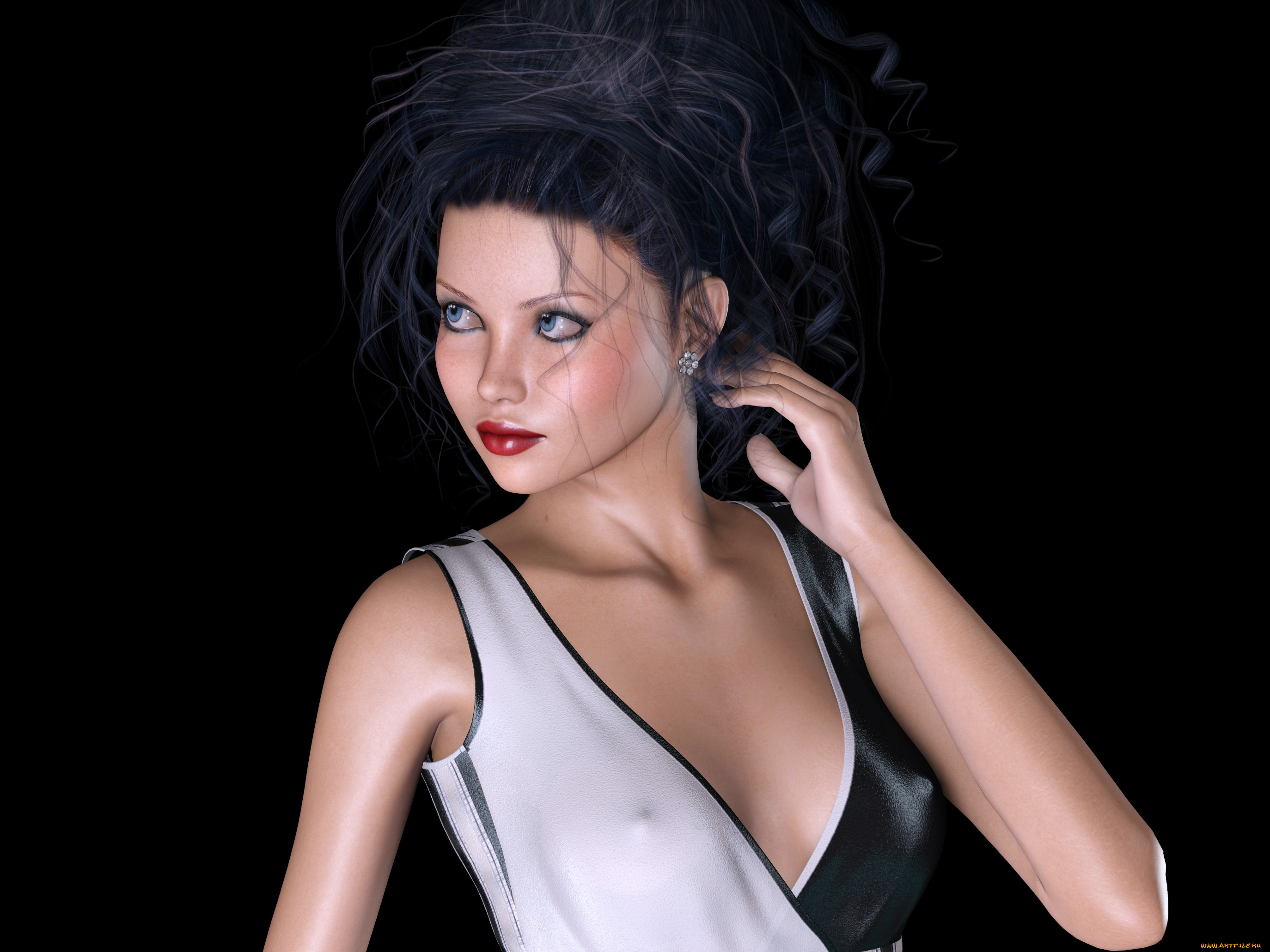 3д, графика, люди, , people, фон, взгляд, девушка