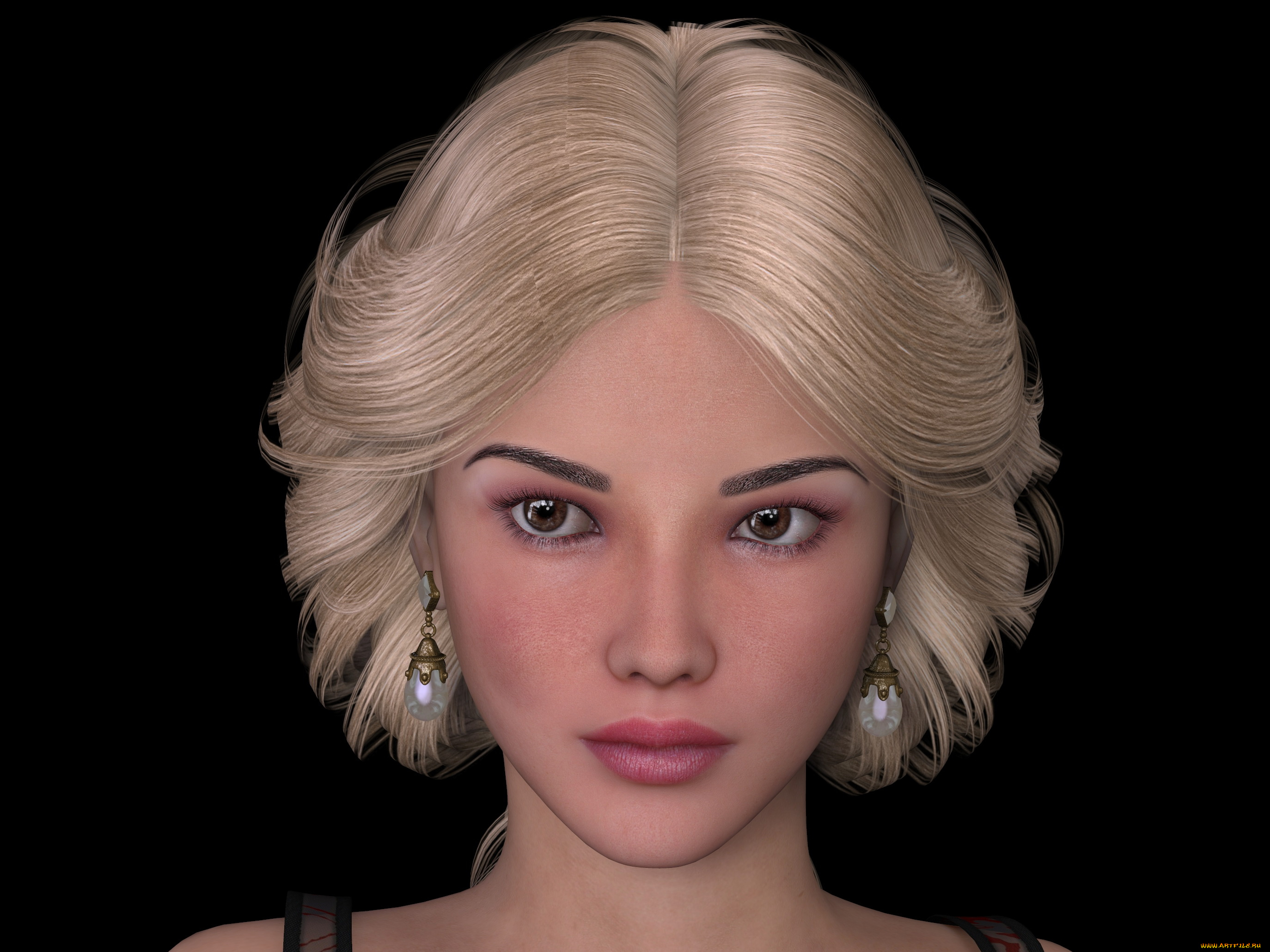 3д, графика, портрет, , portraits, фон, взгляд, девушка