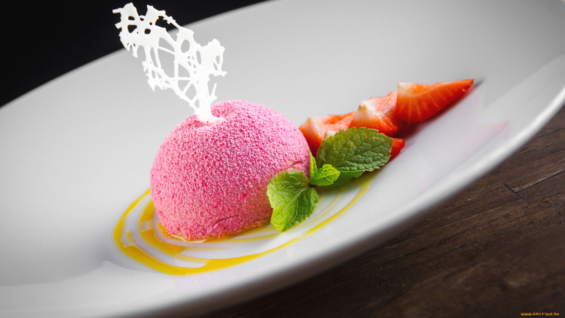 еда, мороженое, , десерты, клубника, десерт, шоколад, мята