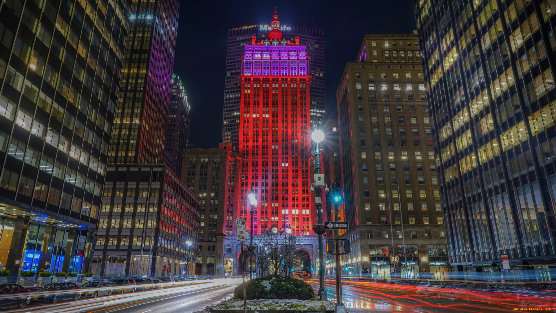 города, -, огни, ночного, города, ночь, огни