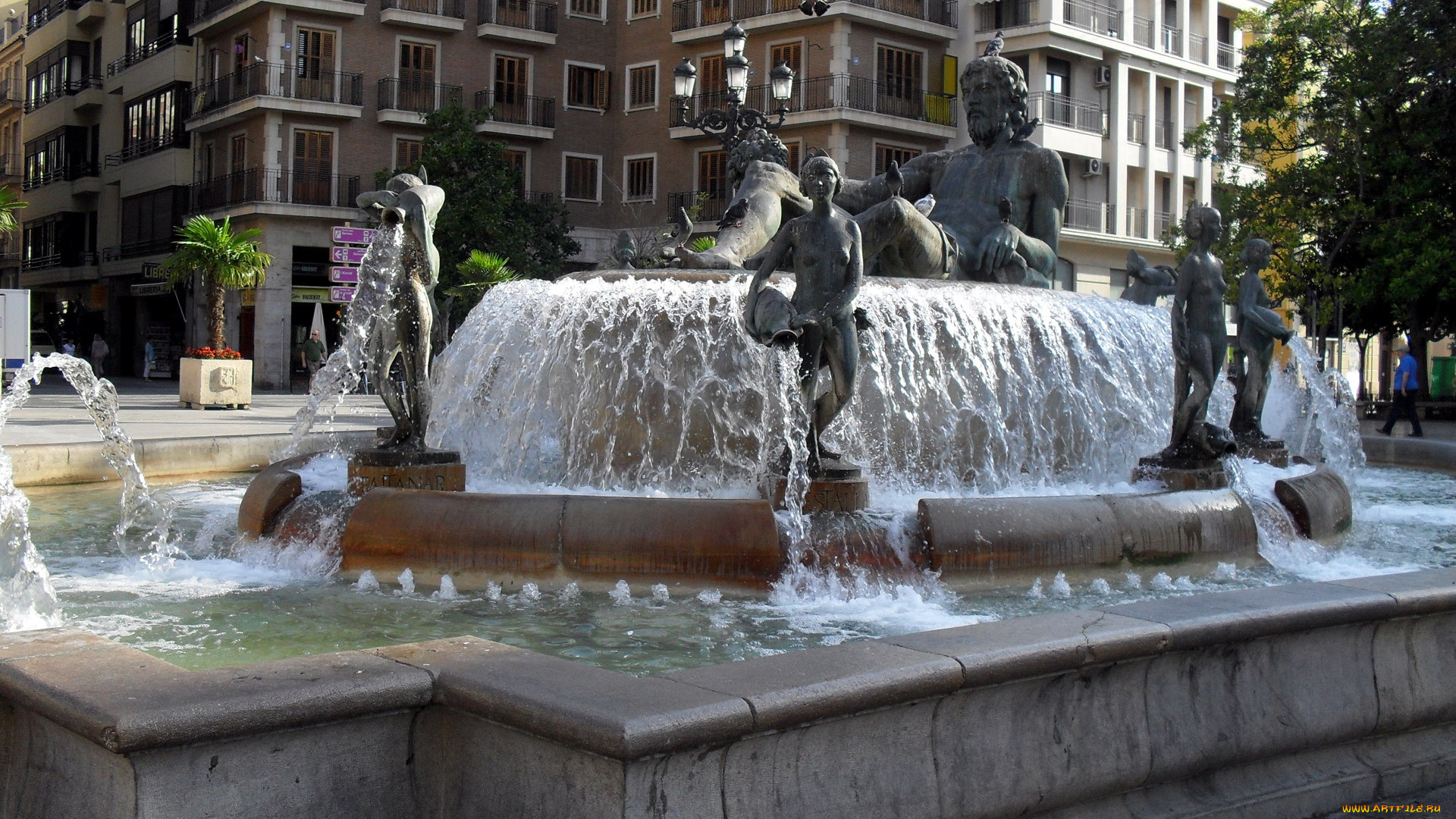 города, валенсия, , испании, neptune, fountain