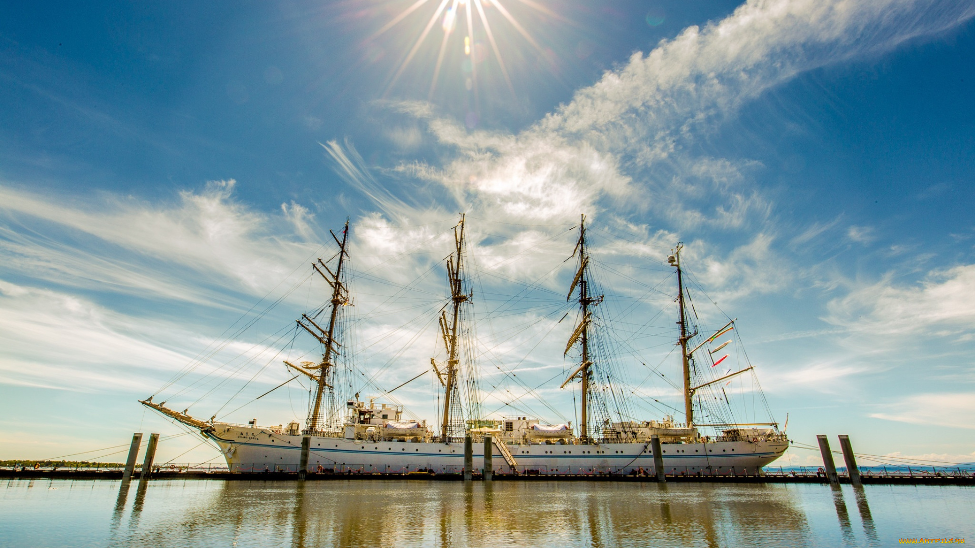 корабли, парусники, паруса, мачты