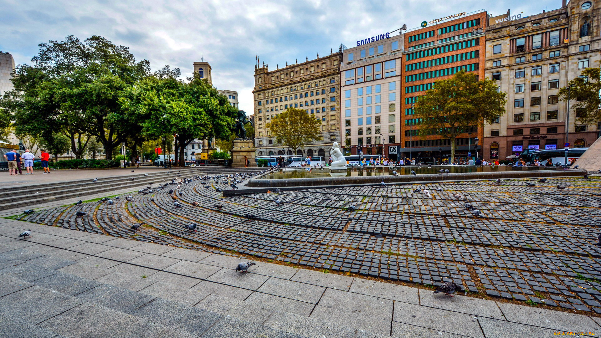 placa, de, catalunya, города, барселона, , испания, placa, de, catalunya