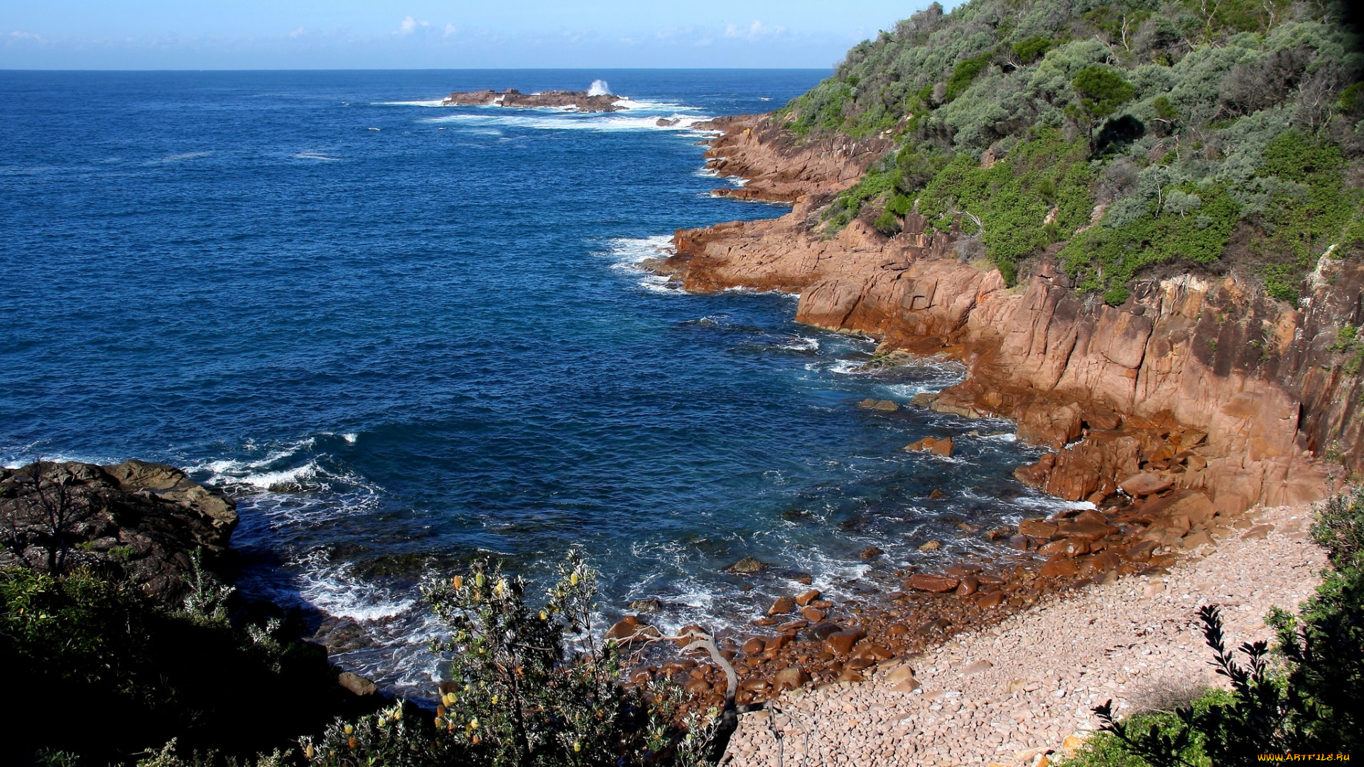 природа, побережье, море, берег