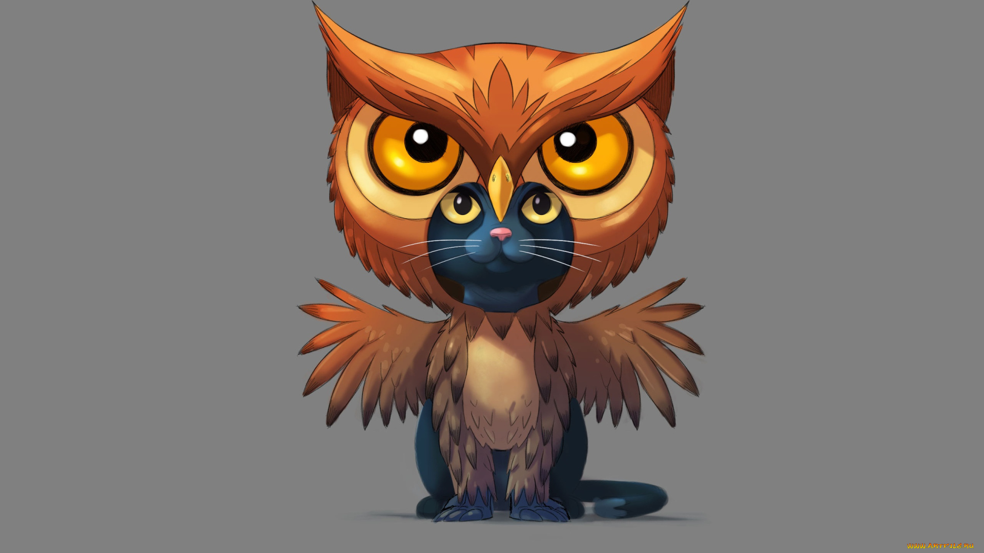 рисованное, минимализм, owl, cat, сова, совакот, кот