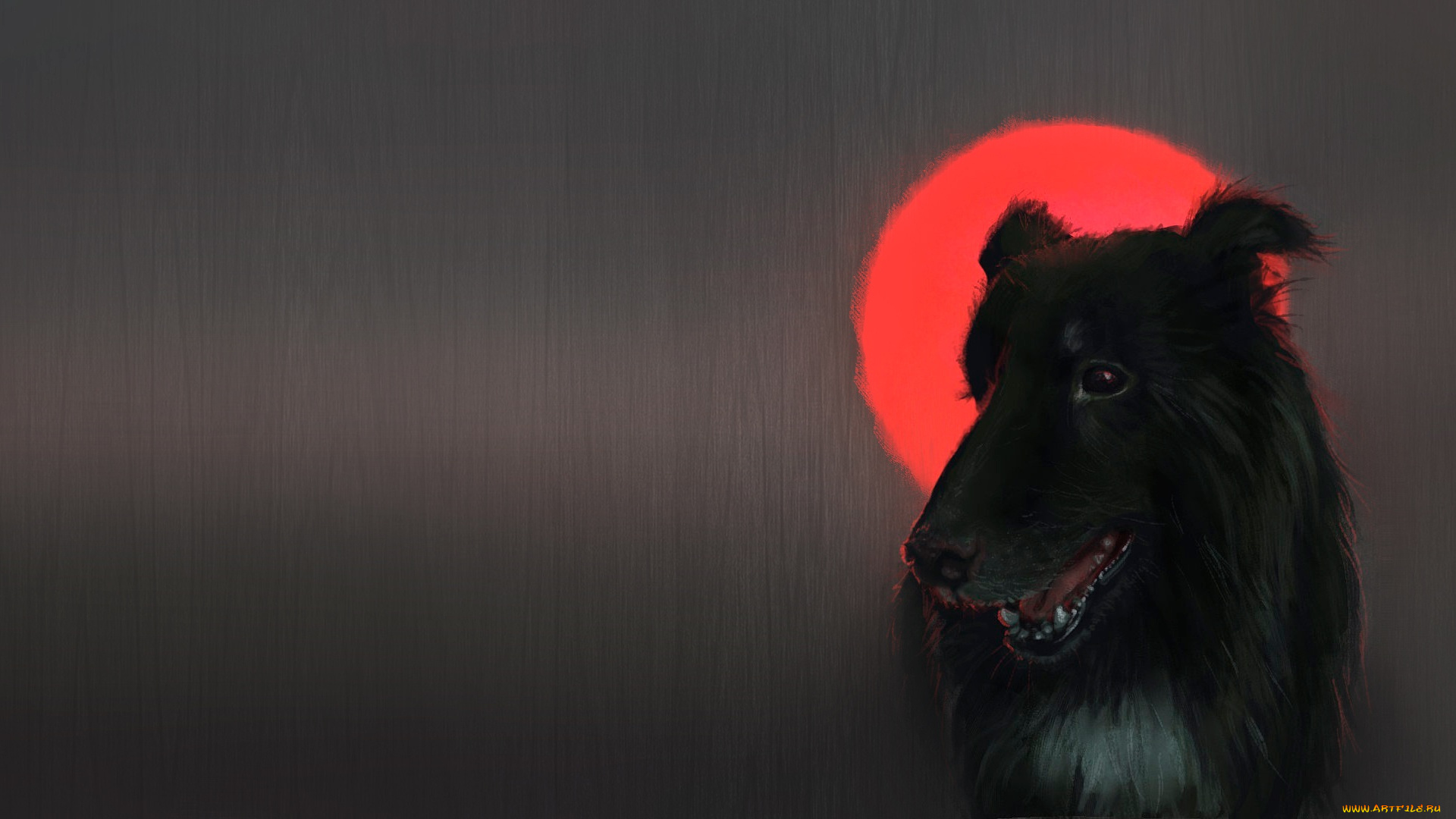 рисованное, животные, , собаки, кровавая, луна, katherine, dinger, пёс, арт, собака