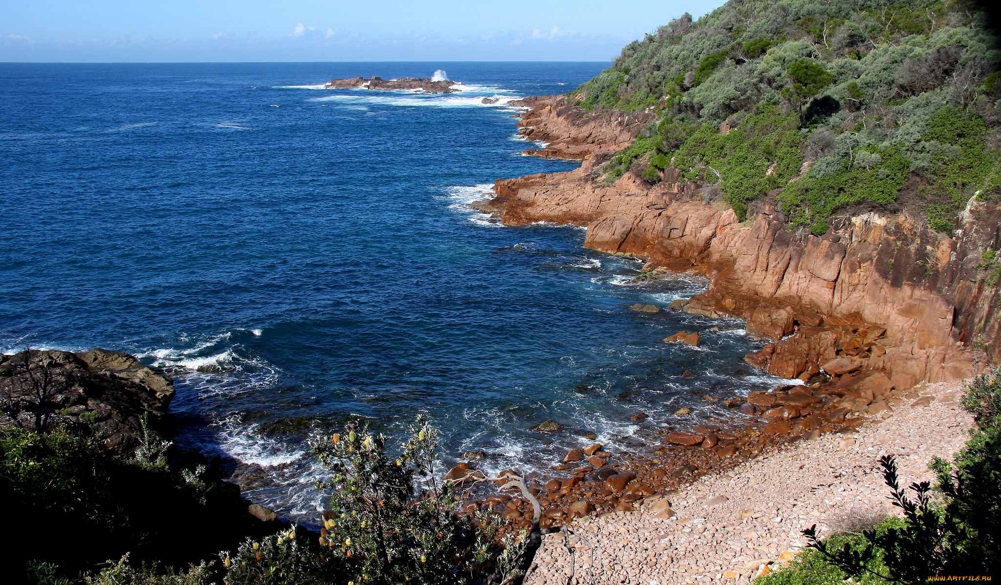 природа, побережье, море, берег