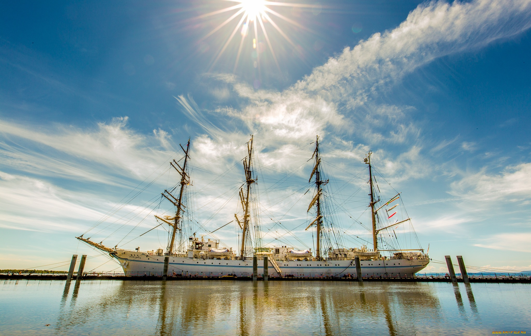 корабли, парусники, паруса, мачты