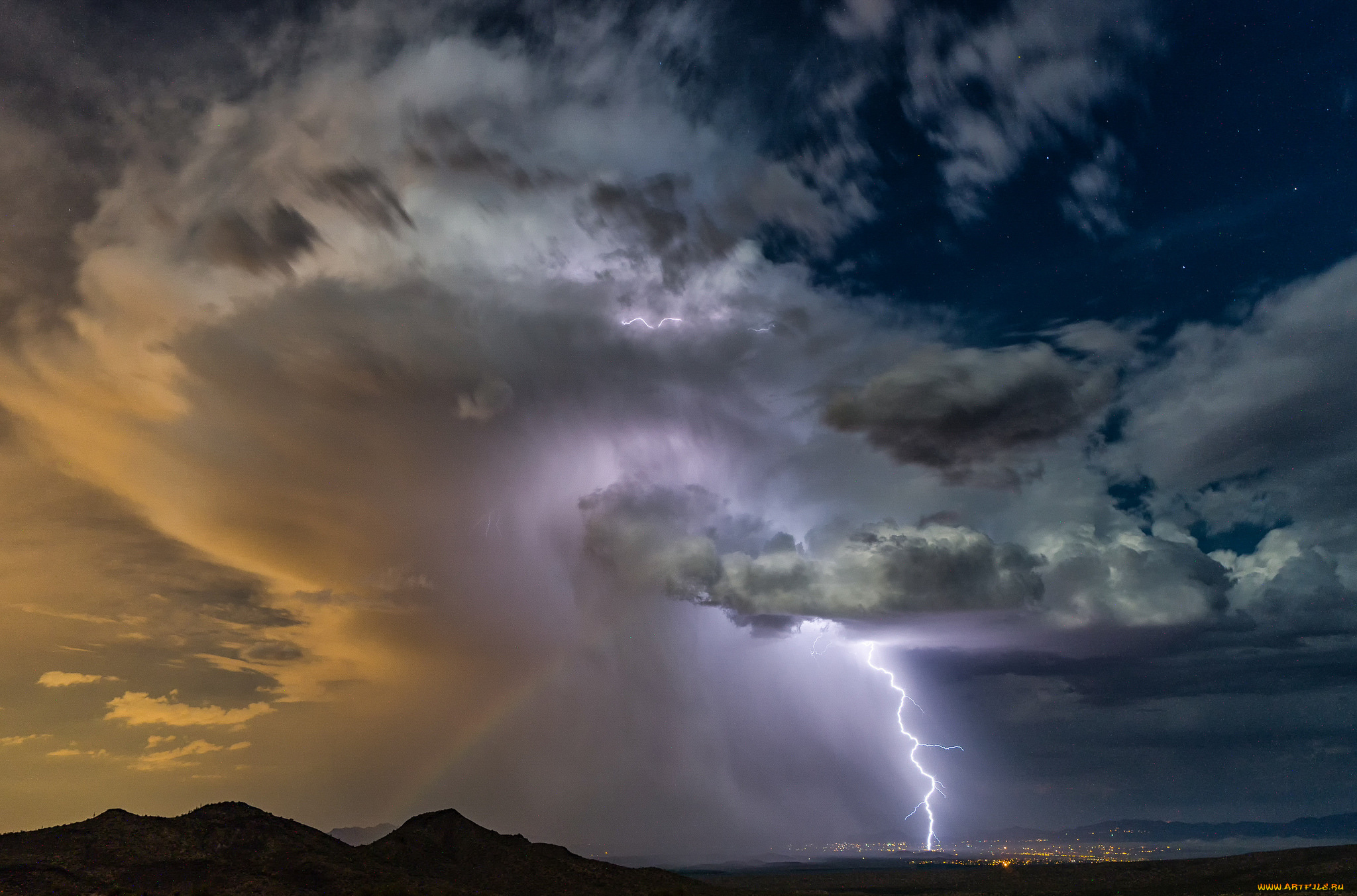 природа, молния, , гроза, шторм