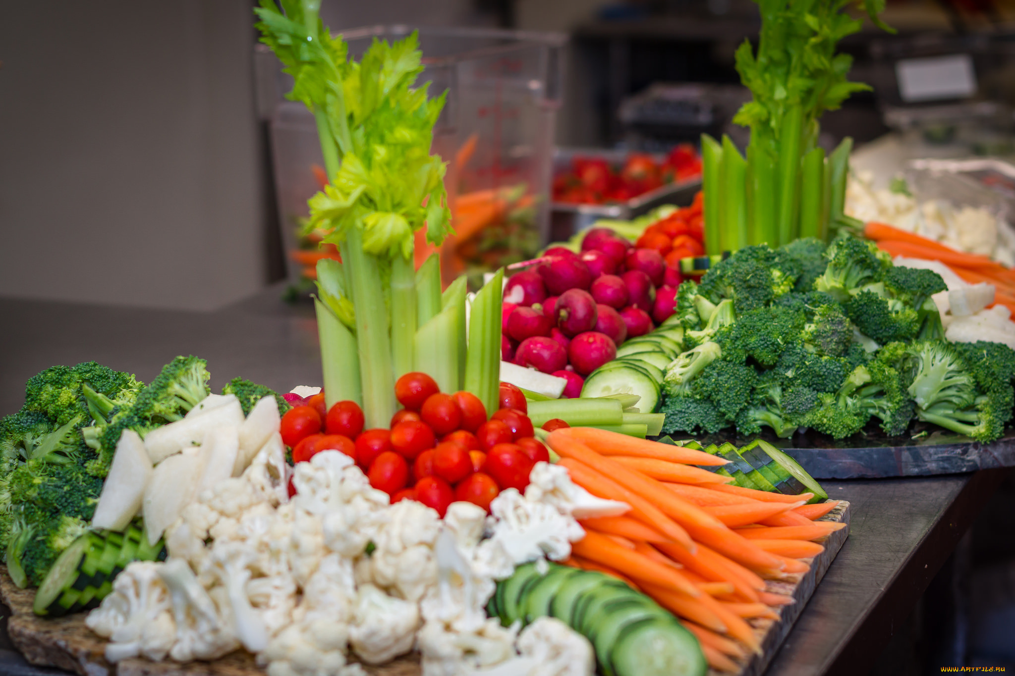 еда, овощи, заготовка, капуста, редис