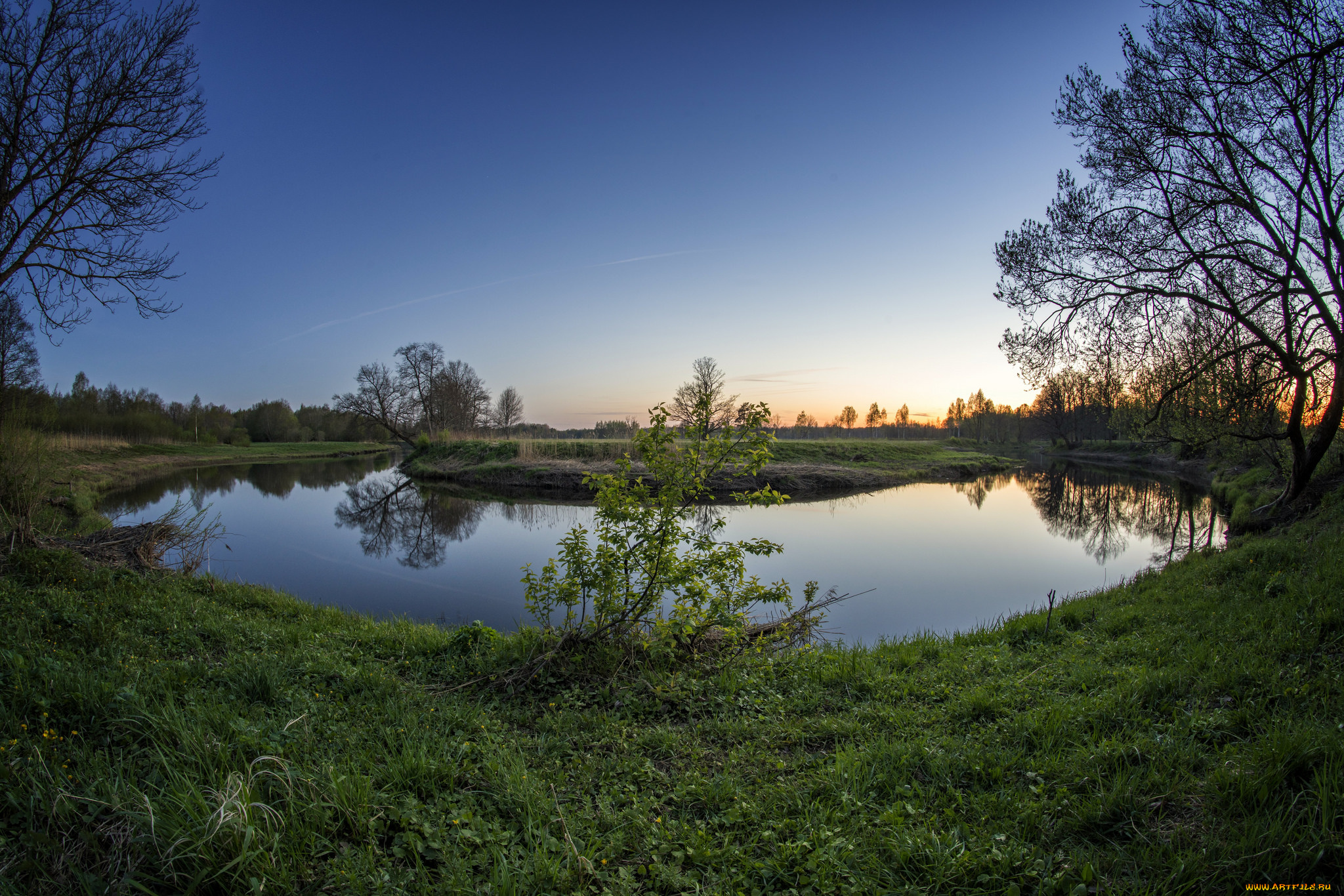 природа, реки, озера, рассвет