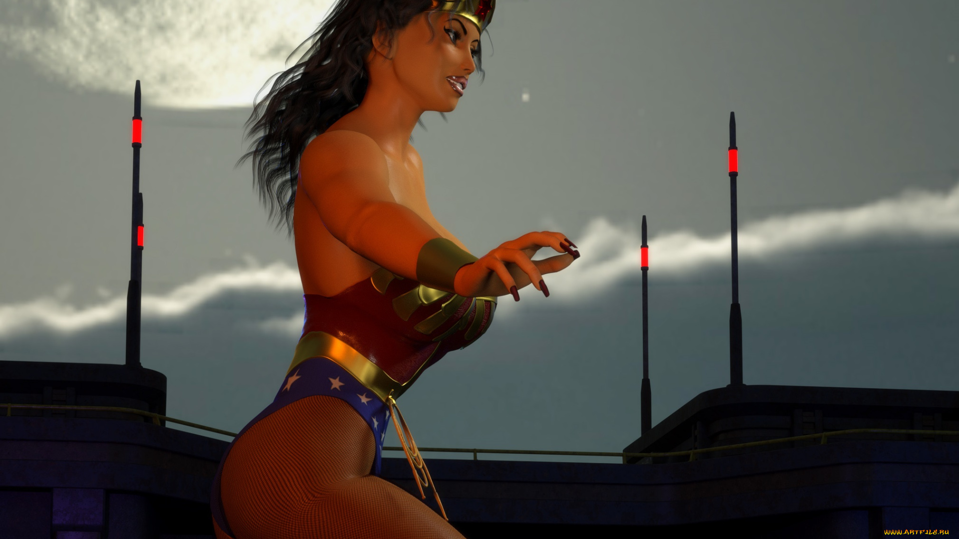 3д, графика, фантазия, , fantasy, девушка, фон, взгляд