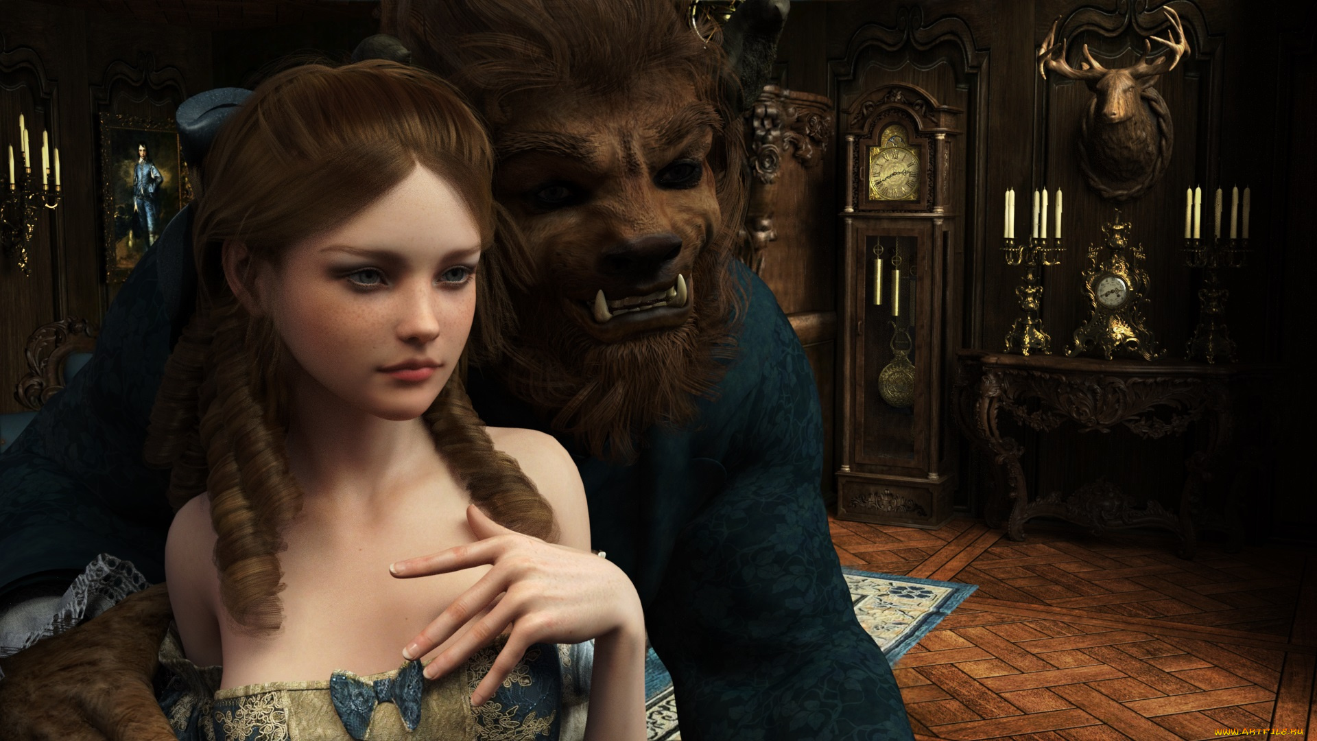 3д, графика, фантазия, , fantasy, девушка, взгляд, фон