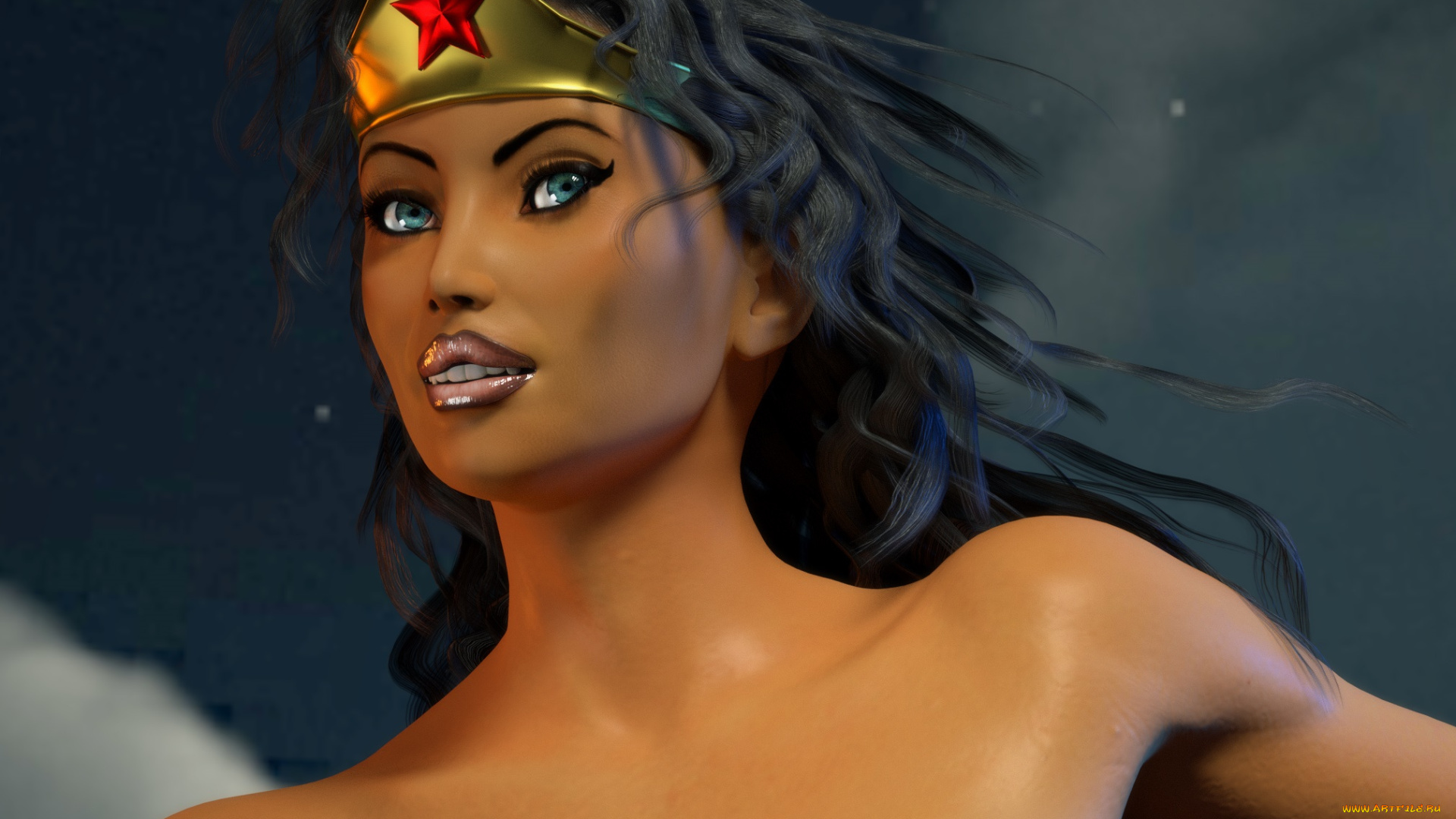 3д, графика, фантазия, , fantasy, фон, взгляд, девушка